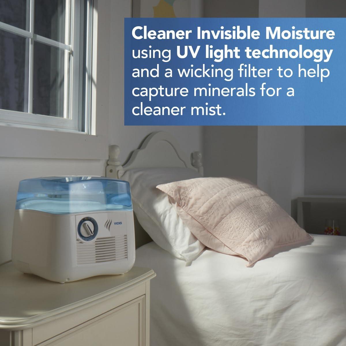 Humidificador Vicks V3900 de Vapor Frío 2,59 kg con Luz UV