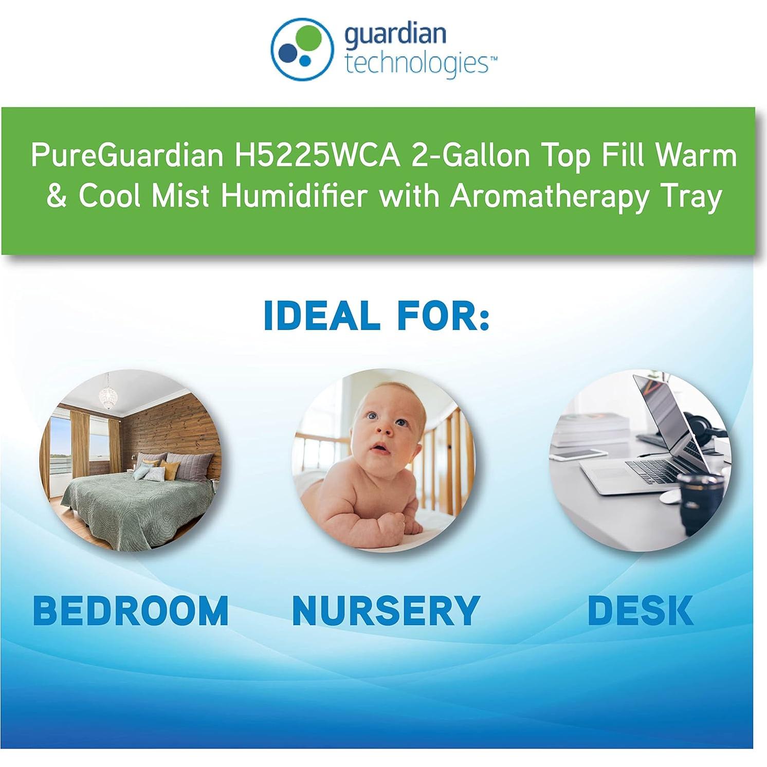 Humidificador ultrasonico PureGuardian H5225WCA 2 galones 100h