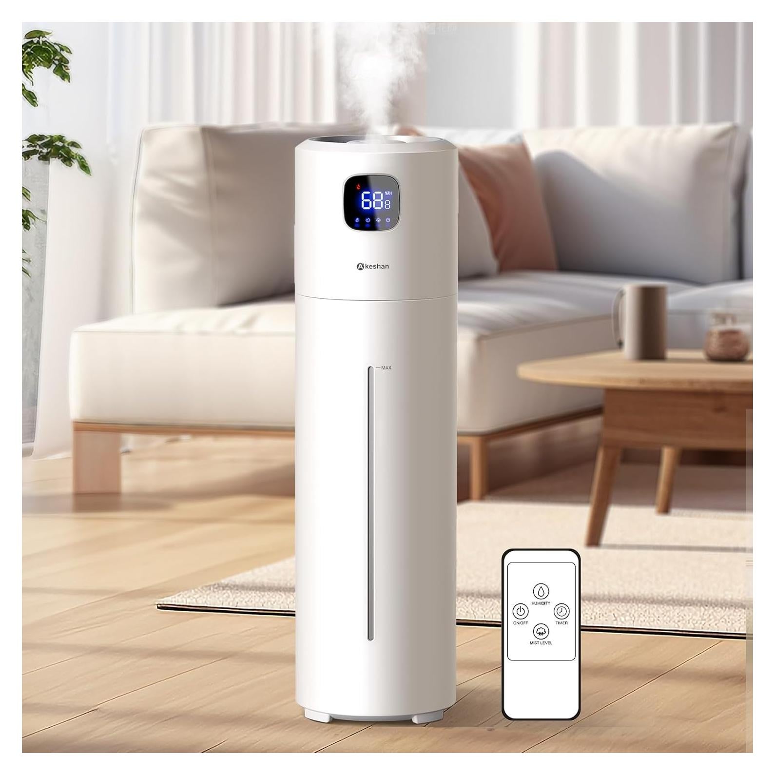 Humidificador Ultrasonico Akeshan 9L Blanco Redondo 350ml/h