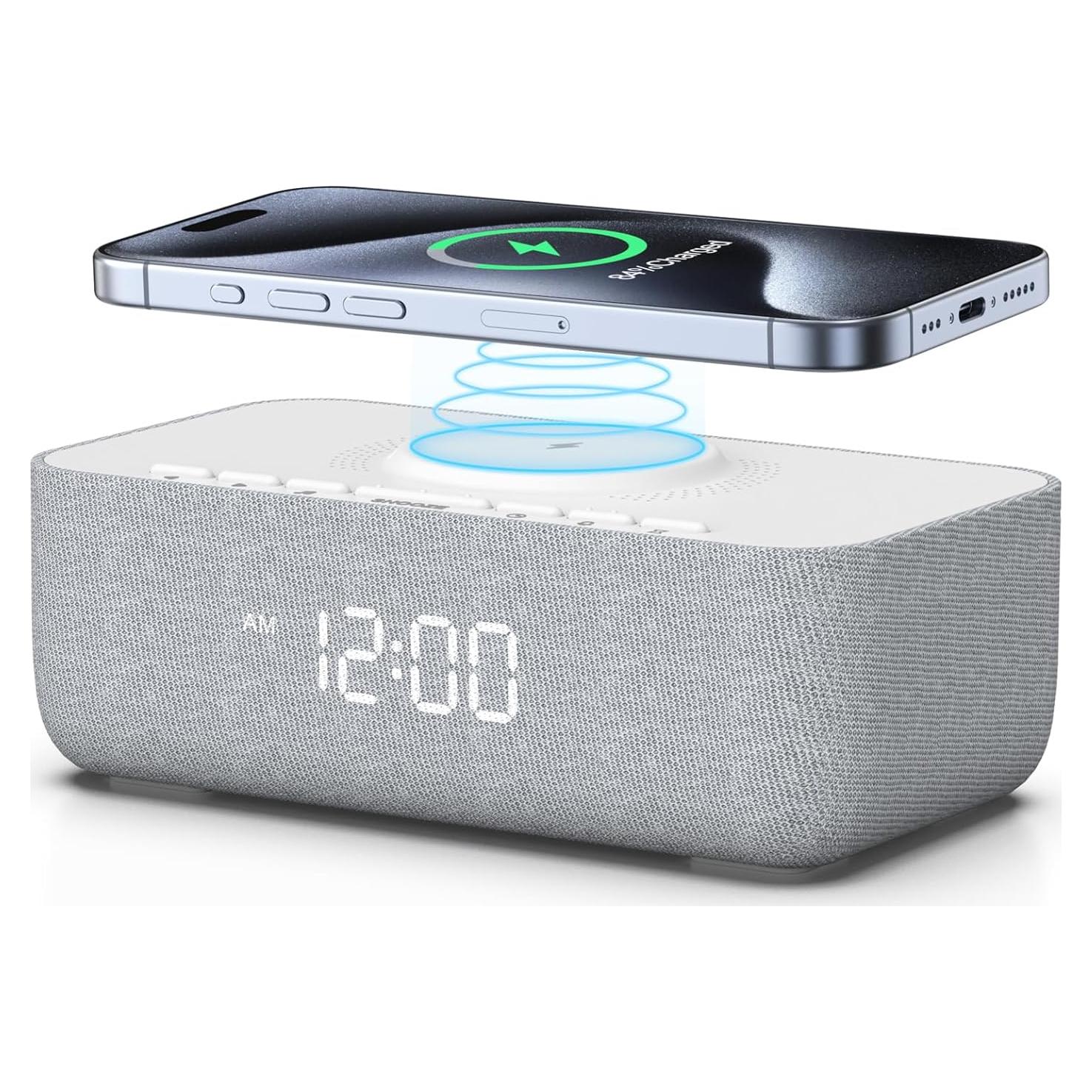 Reloj Despertador REACHER con Cargador Inalámbrico 15W