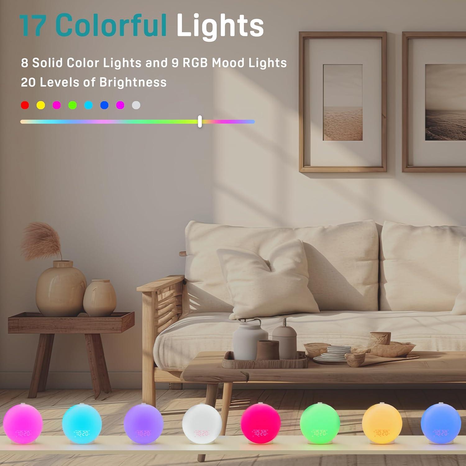 Reloj Despertador JALL K6 con Ruido Blanco y Luz de Amanecer