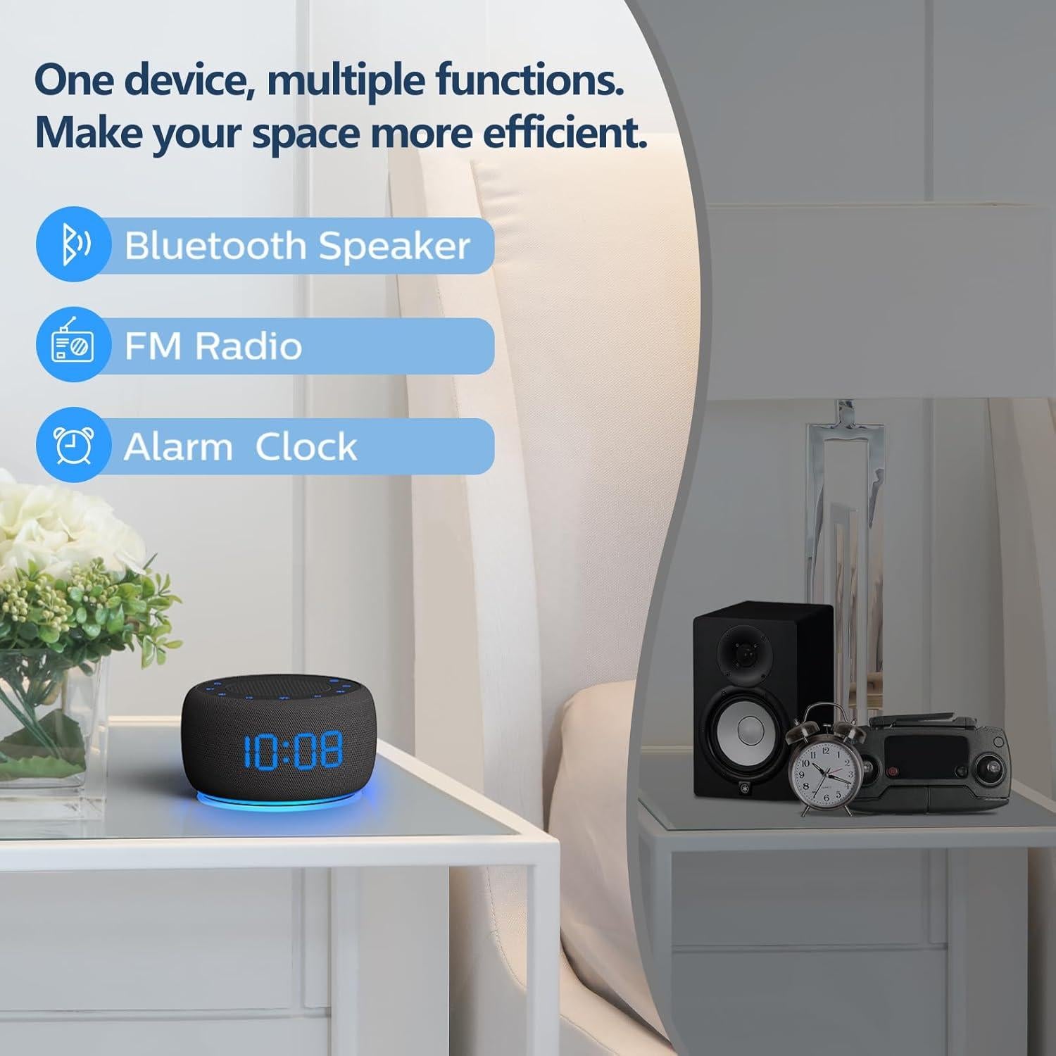 Reloj Despertador Bluetooth BUFFBEE RS11 con Radio FM