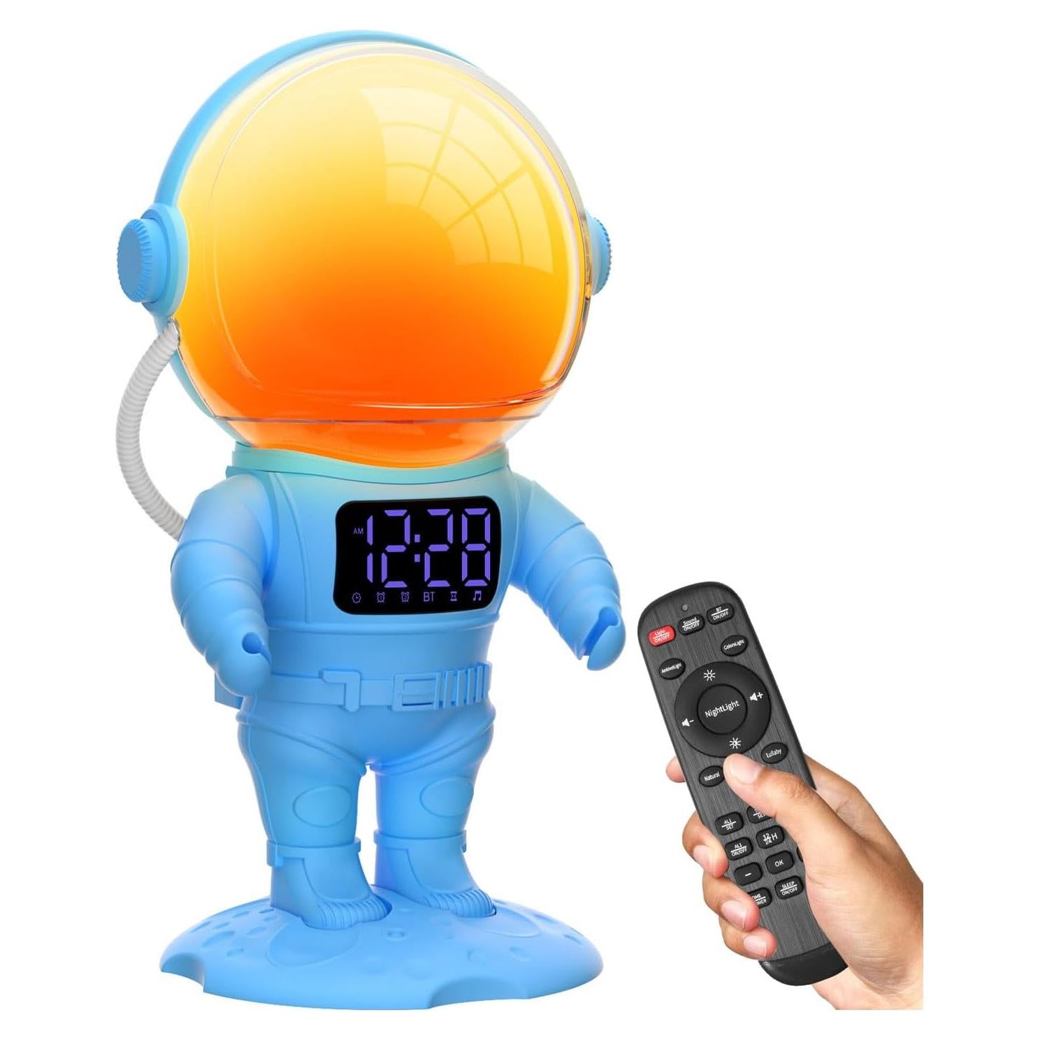 Reloj Despertador Digital AFEXOA Azul con Luz y Sonidos