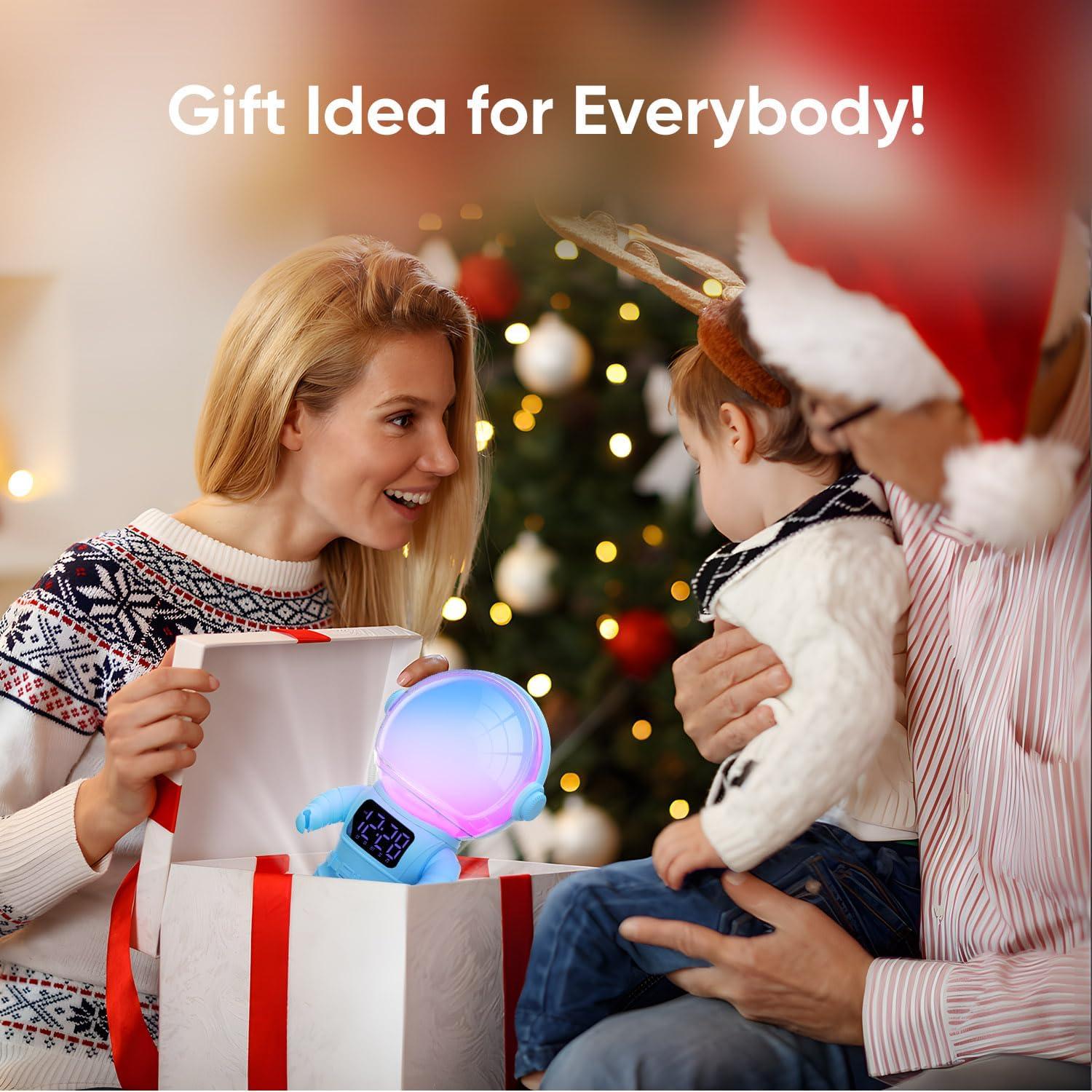 Reloj Despertador Digital AFEXOA Azul con Luz y Sonidos