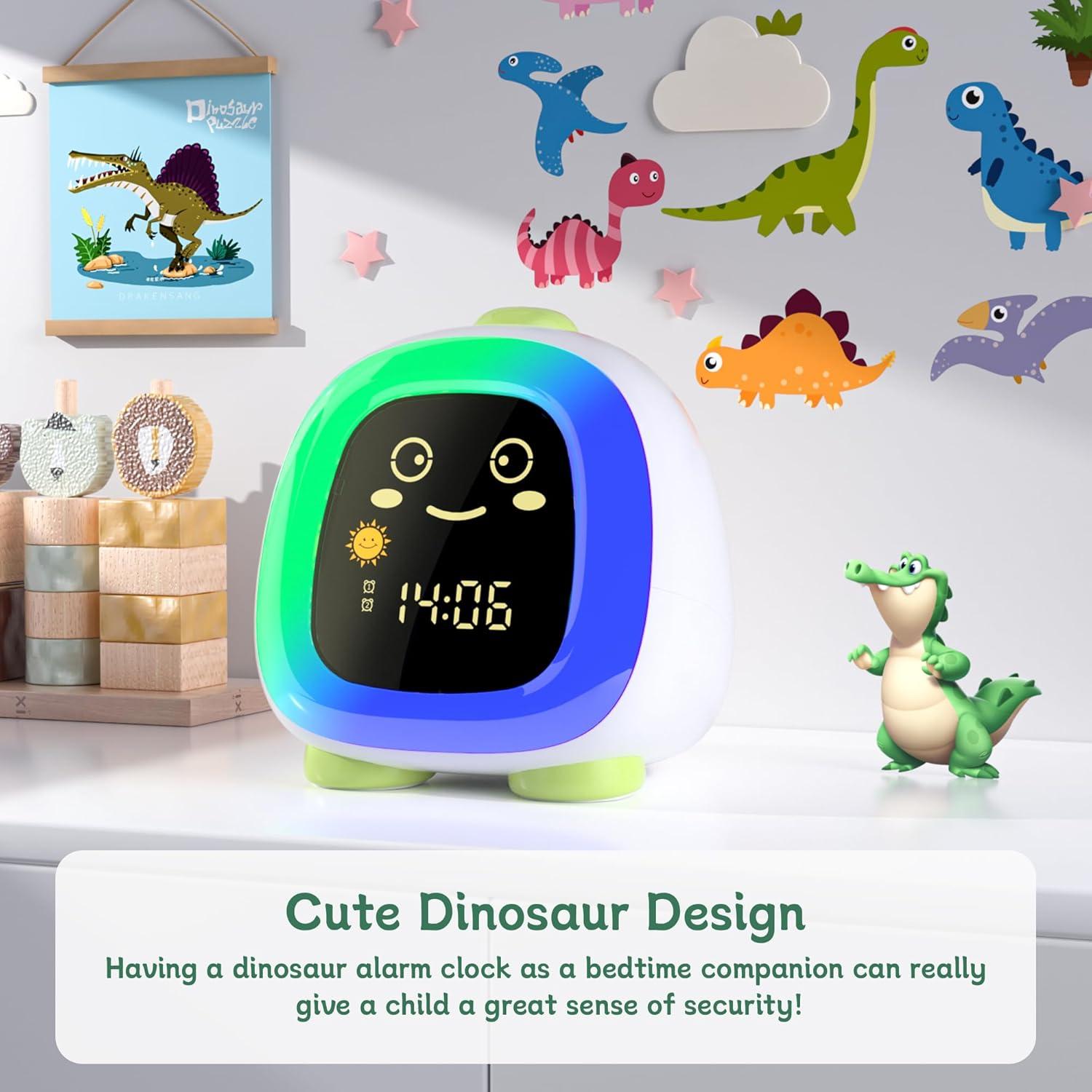 Reloj Despertador Infantil ANALOI Dinosaurio Verde