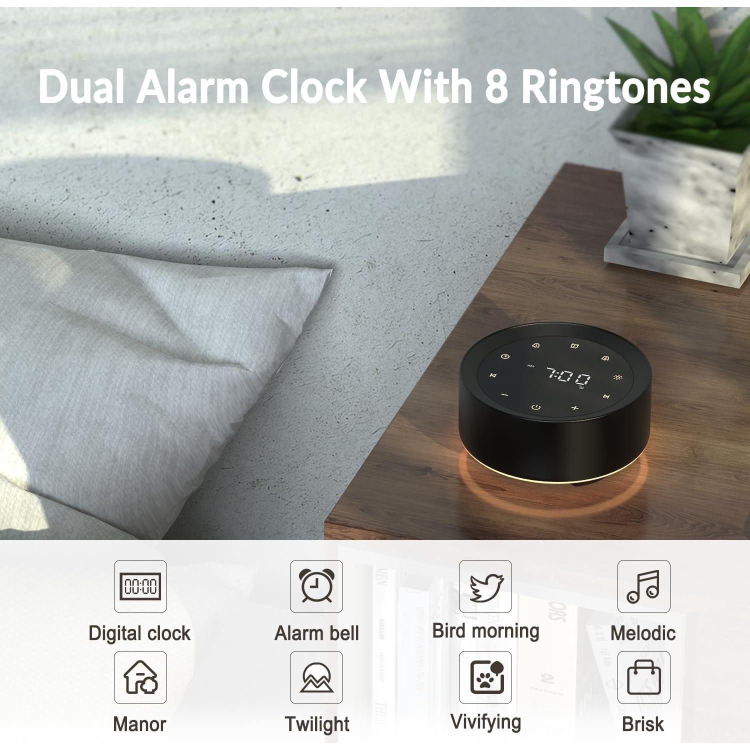 Reloj Despertador Kipcush con Sonidos Calmantes y Luz Nocturna