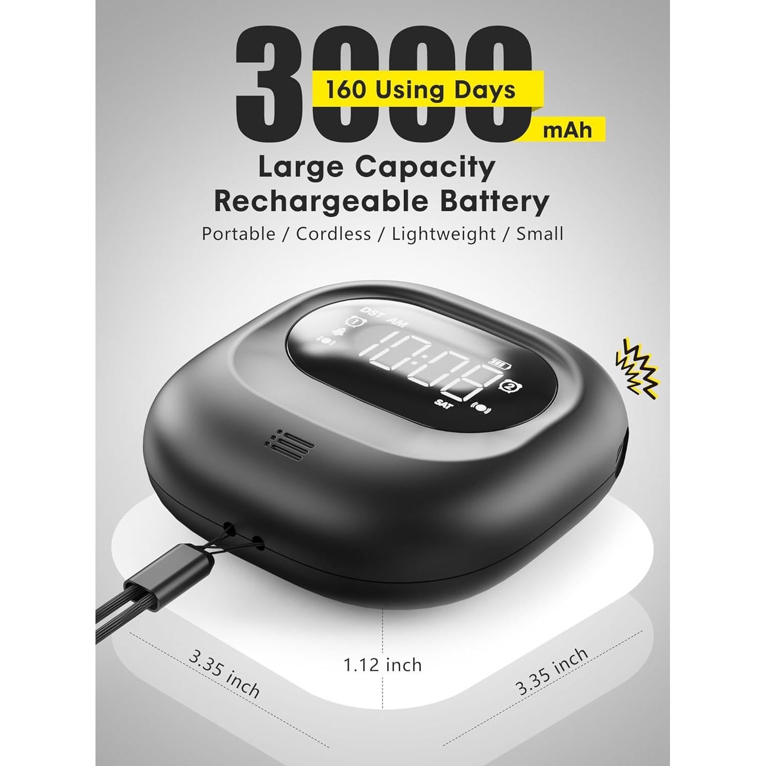 Reloj Despertador Doble ROCA con Vibrador Recargable