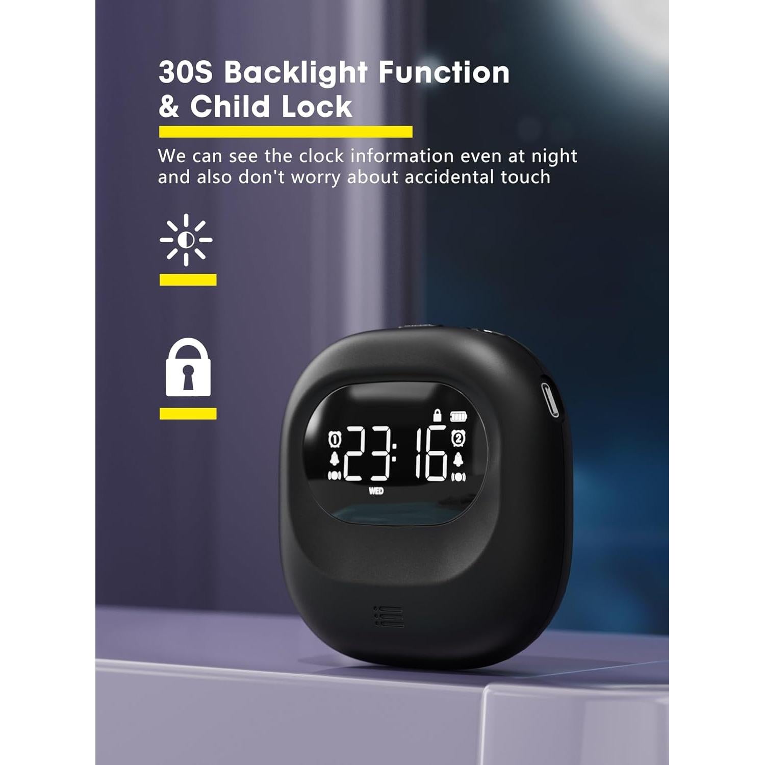 Reloj Despertador Doble ROCA con Vibrador Recargable