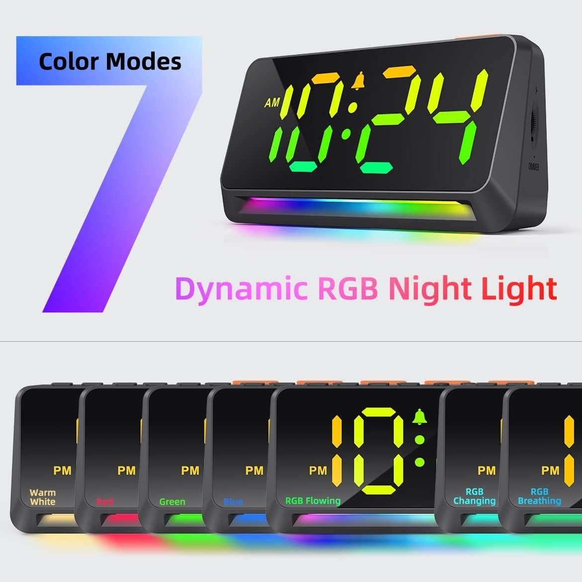 Reloj Despertador Digital XKX con Luz Nocturna RGB 0,29kg