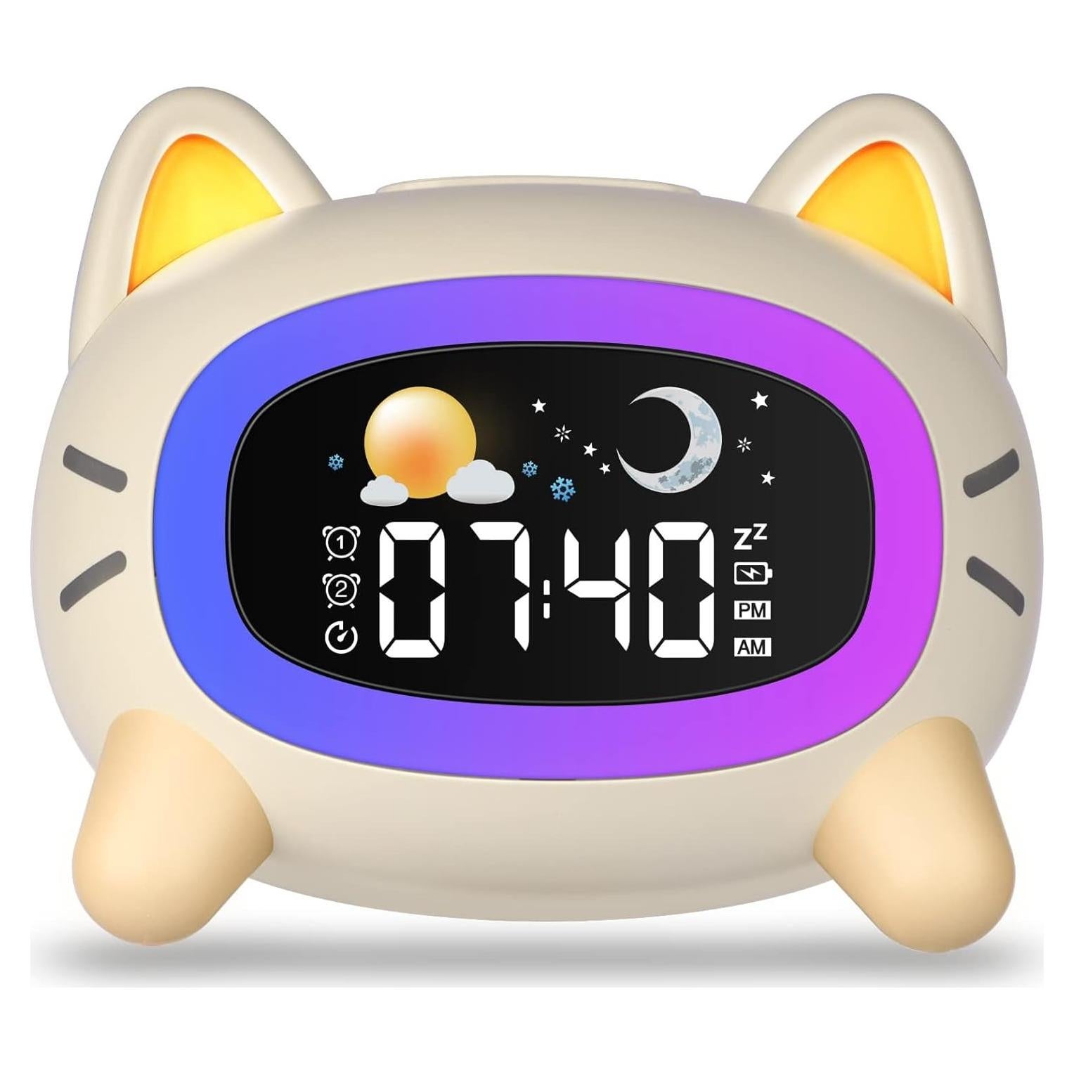 Reloj Despertador para Niños Fotgear Gato con Luz y Sonido