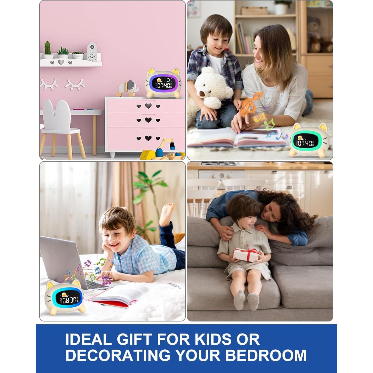 Reloj Despertador para Niños Fotgear Gato con Luz y Sonido