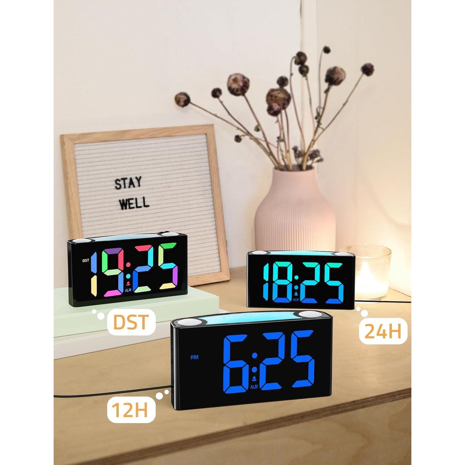 Reloj Despertador Digital Mesqool LED RGB con Luz Nocturna