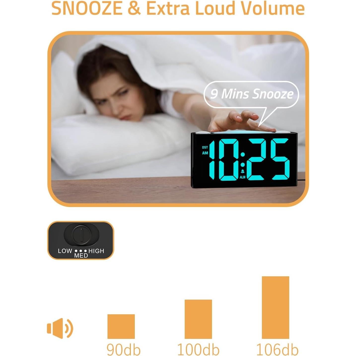 Reloj Despertador Digital Mesqool LED RGB con Luz Nocturna