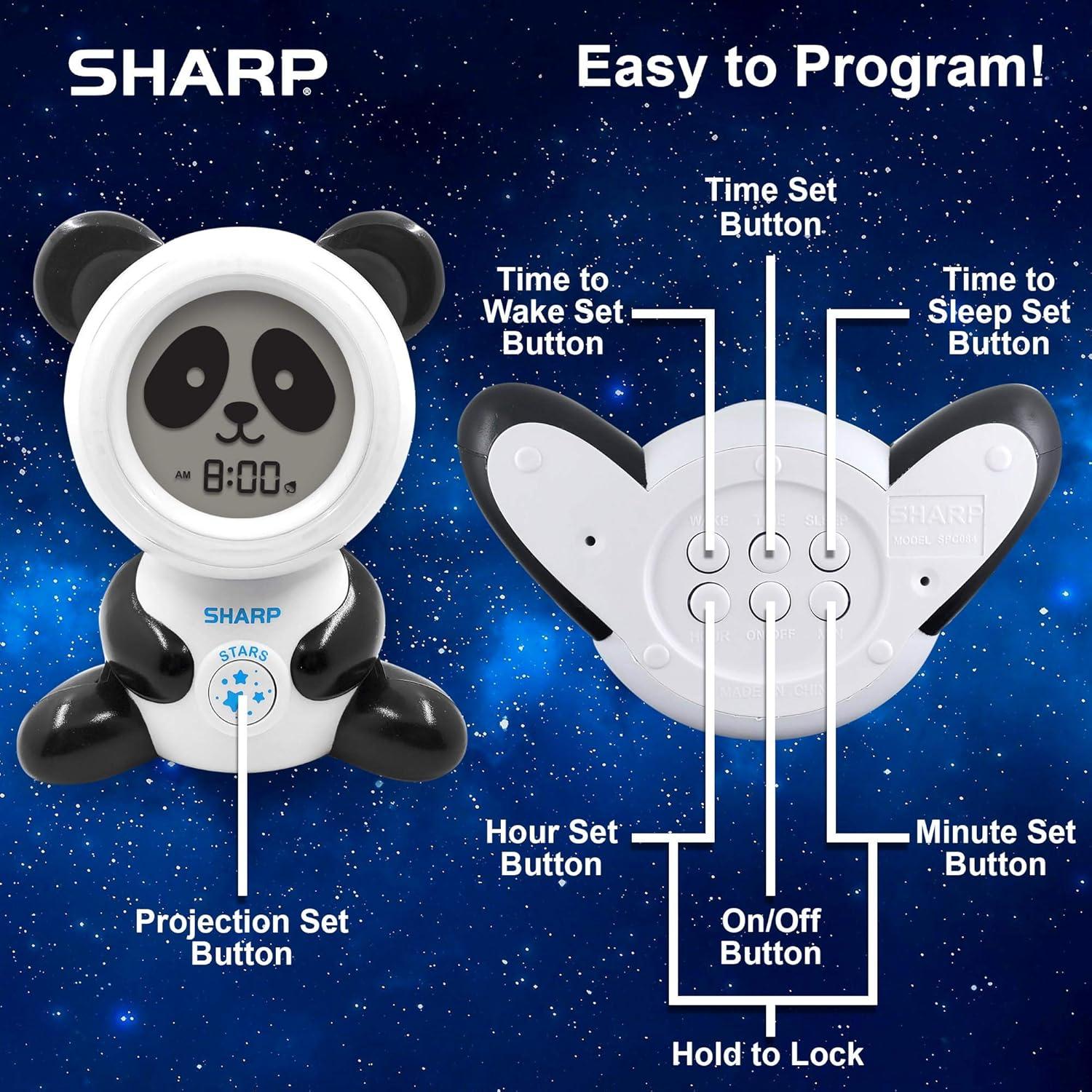Reloj Despertador SHARP SPC084P Panda Luz Nocturna