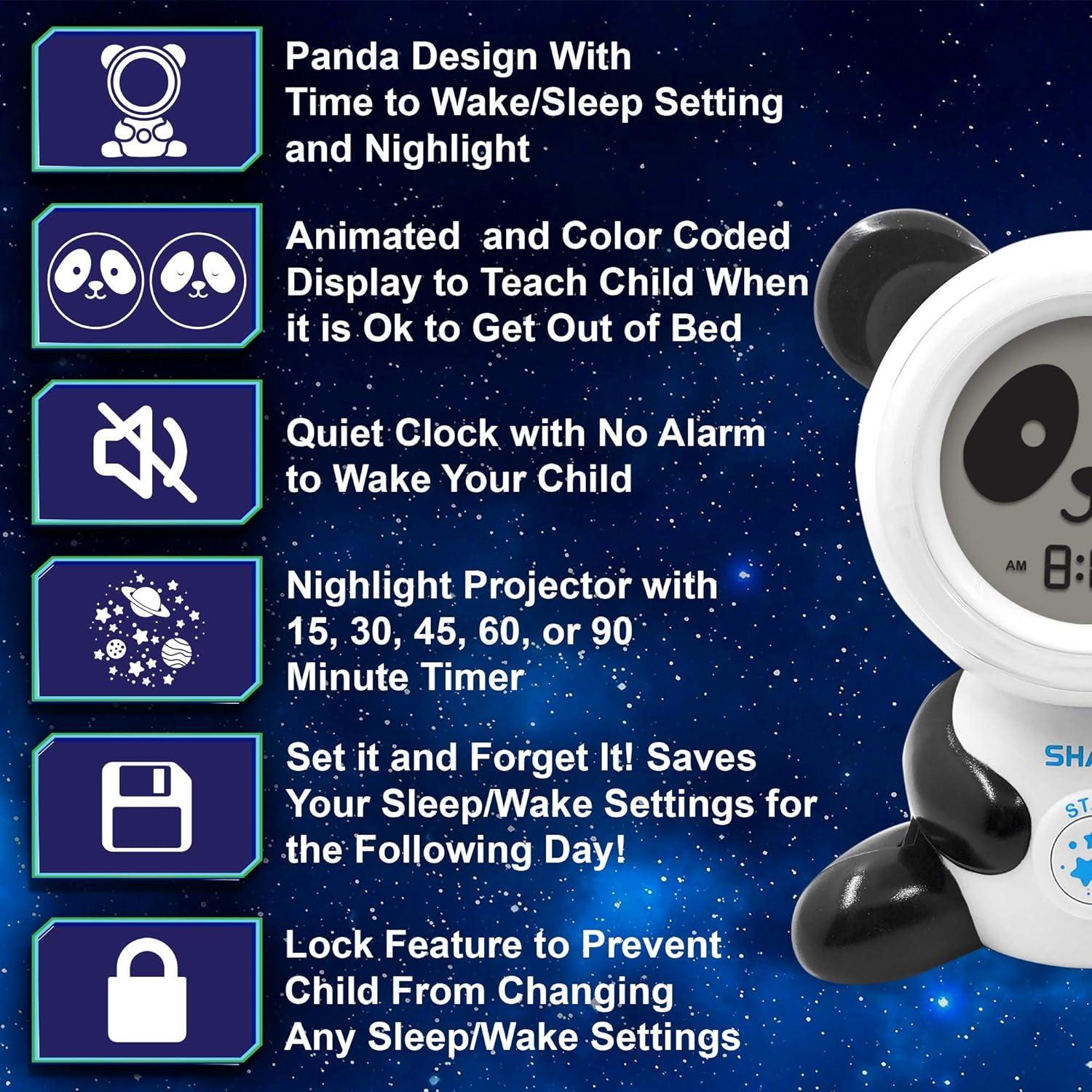 Reloj Despertador SHARP SPC084P Panda Luz Nocturna