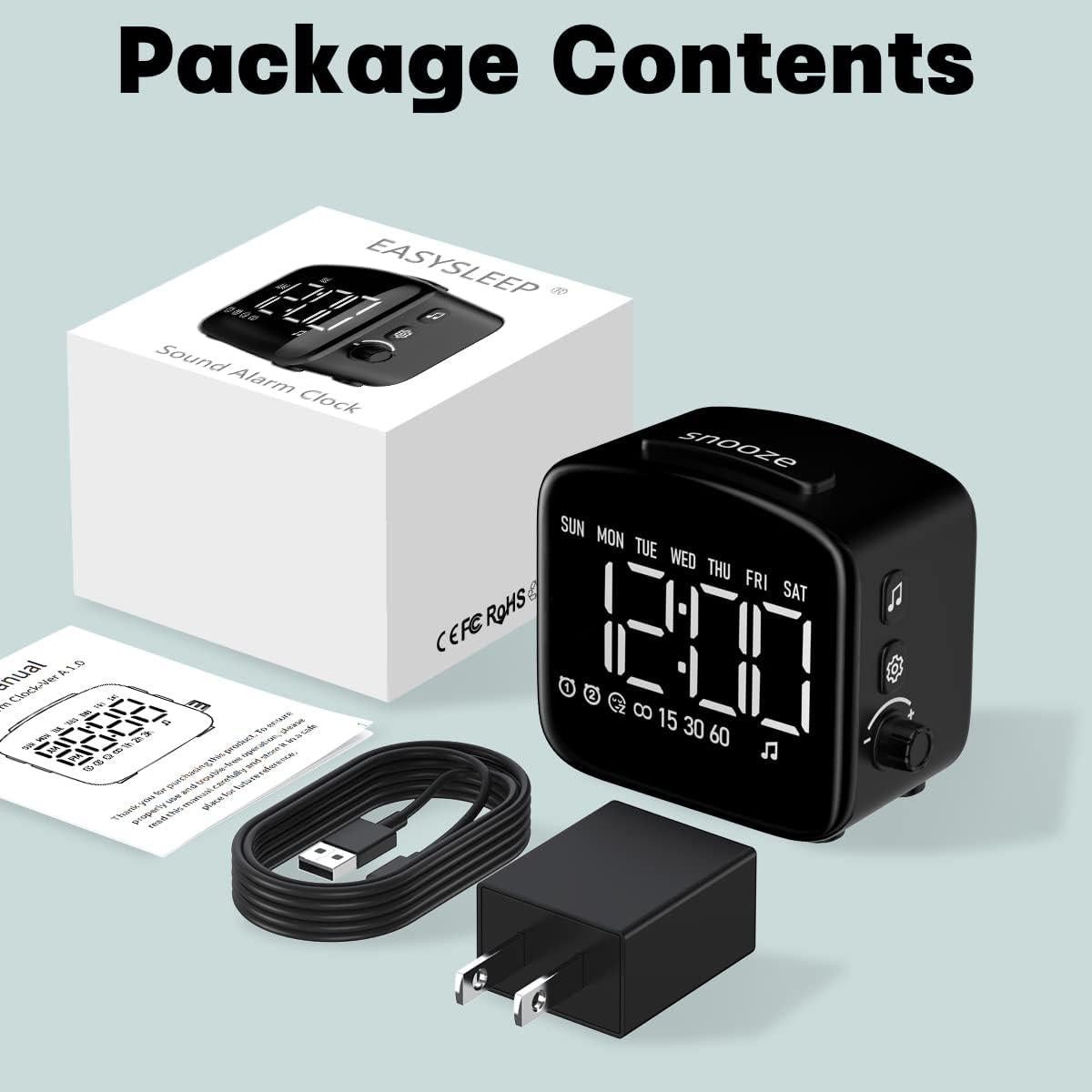 Reloj Despertador Digital Easysleep EAC-A1 Pantalla LED 27 Sonidos