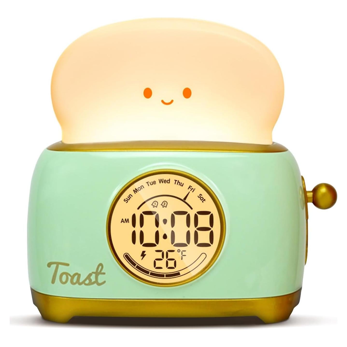 Luz Nocturna Tostadora WANIDEA con Reloj Despertador