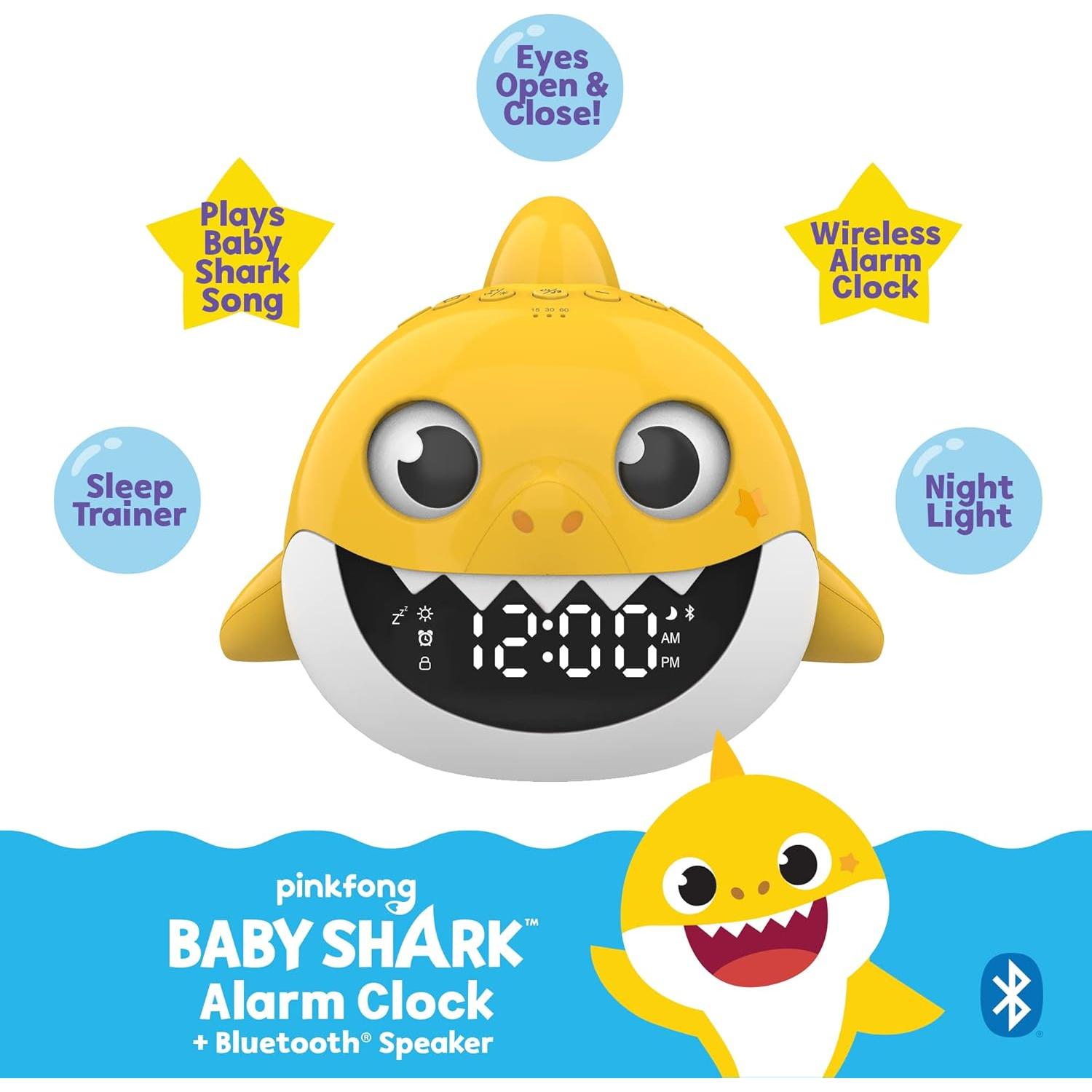 Reloj Despertador Baby Shark Core Innovations Amarillo