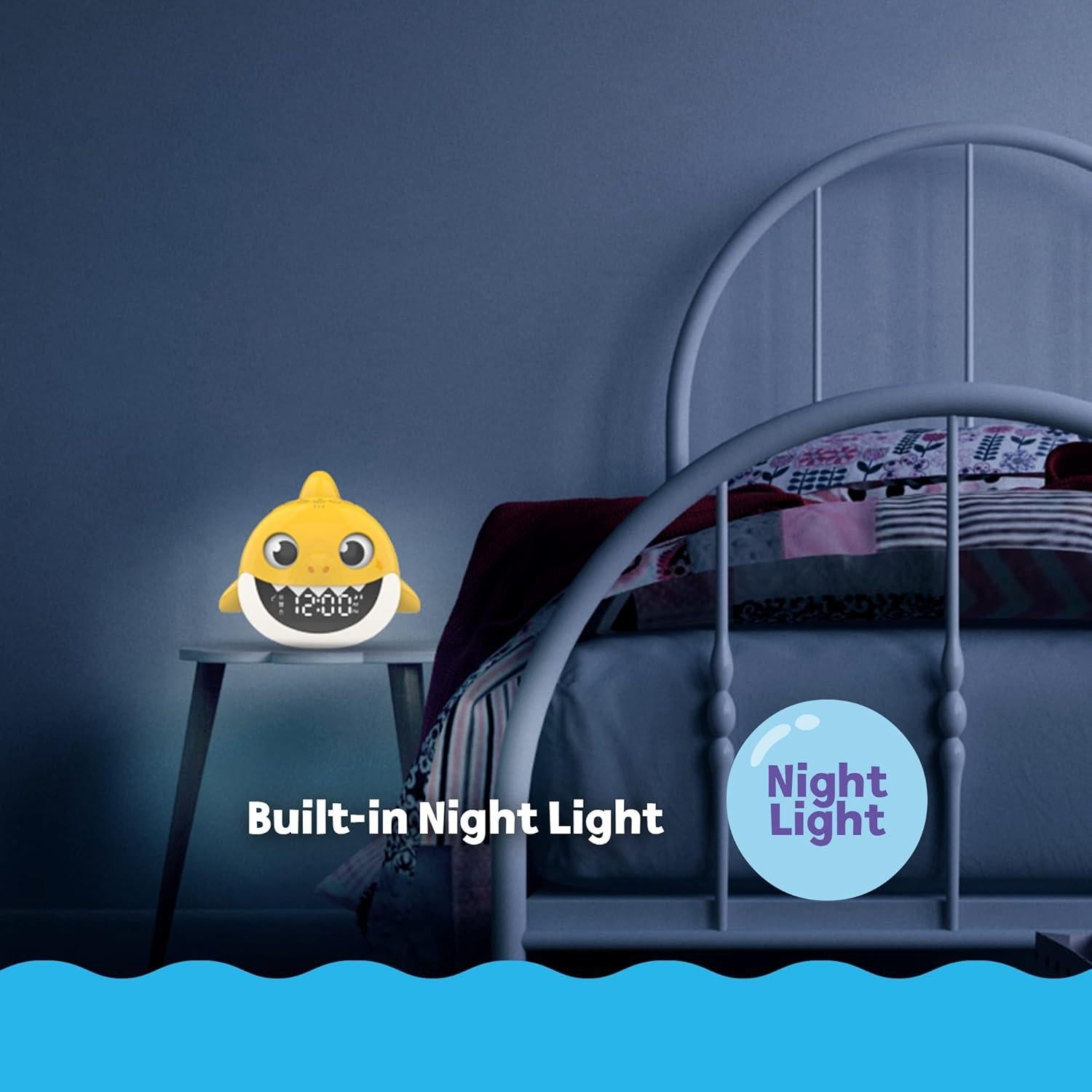 Reloj Despertador Baby Shark Core Innovations Amarillo