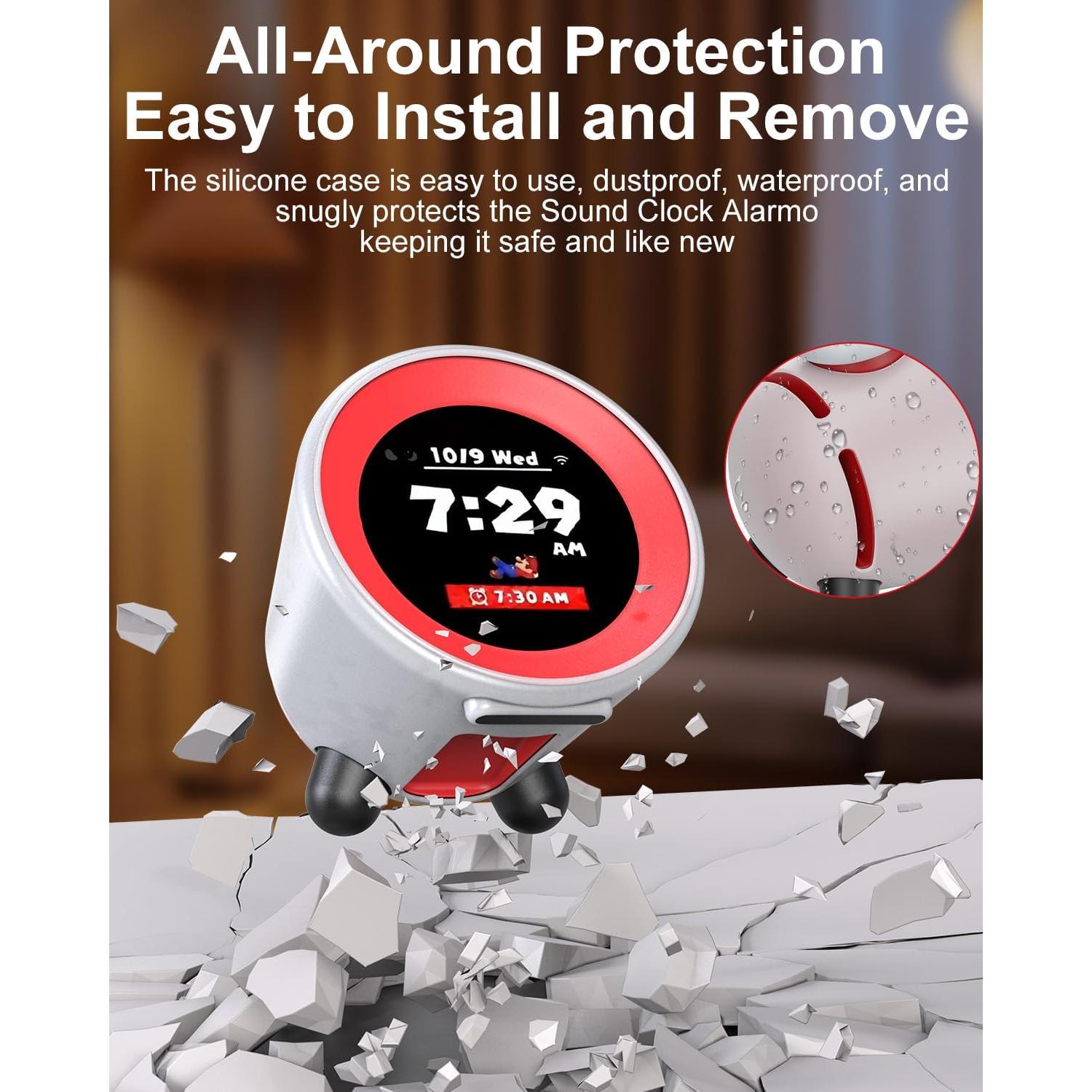 Funda de silicona y vidrio templado para Nintendo Alarmo