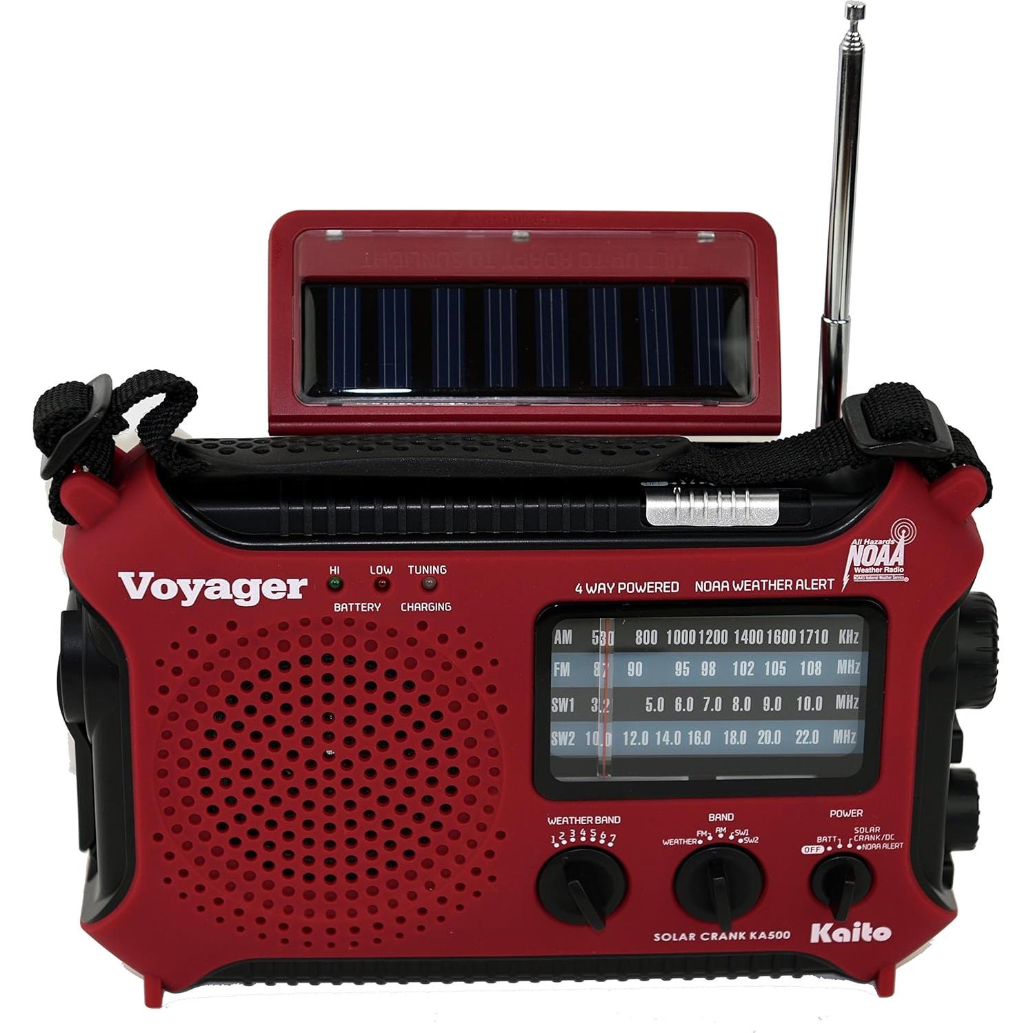 Radio Meteorológica Kaito KA500IP-RED AM/FM/SW NOAA Cargador