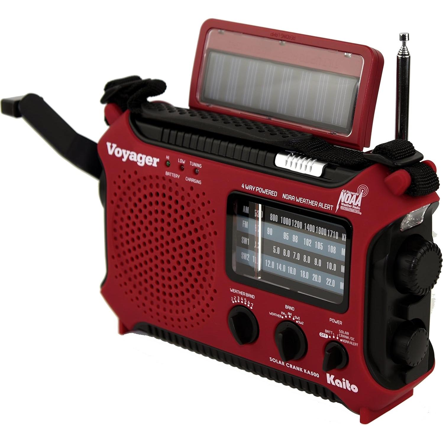 Radio Meteorológica Kaito KA500IP-RED AM/FM/SW NOAA Cargador