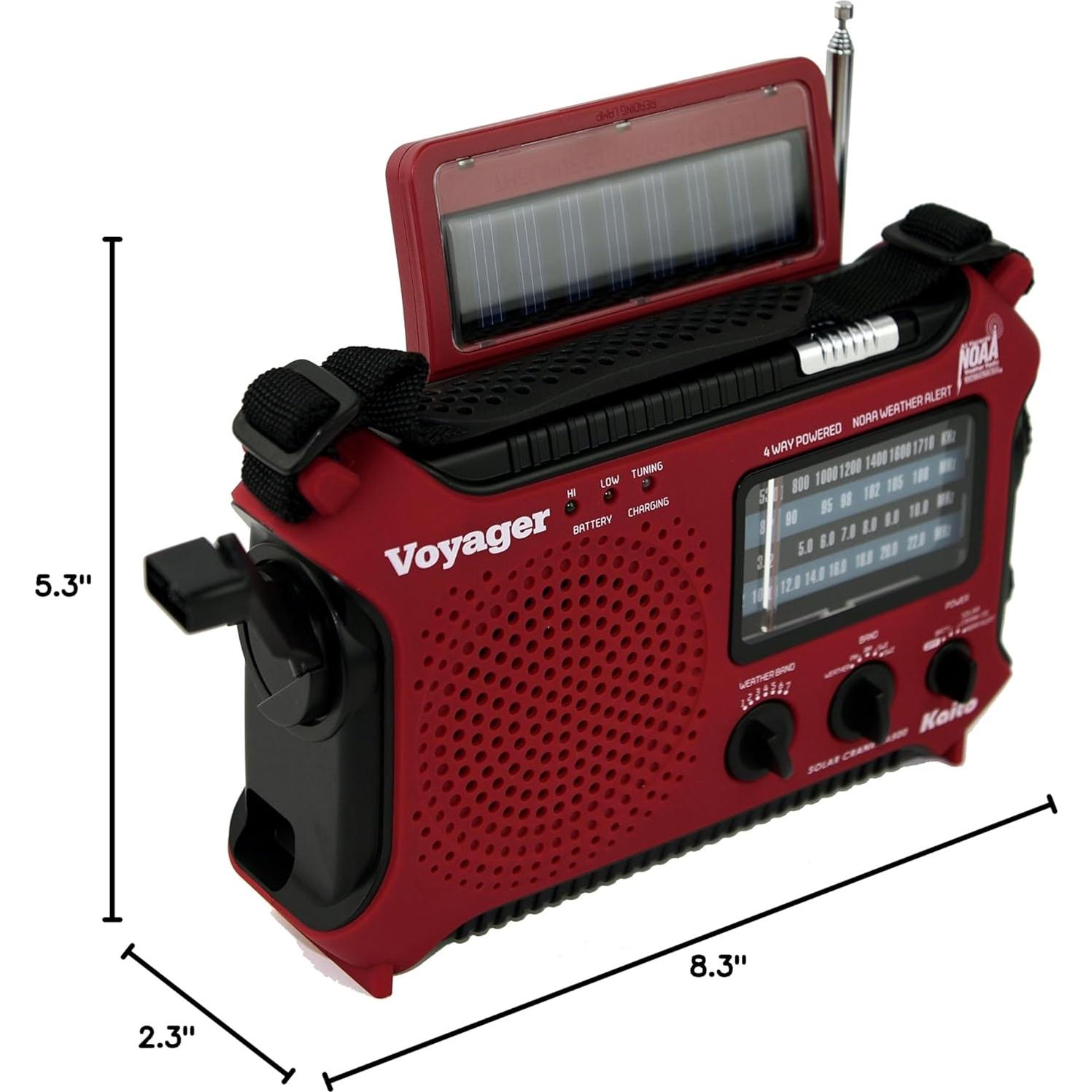 Radio Meteorológica Kaito KA500IP-RED AM/FM/SW NOAA Cargador