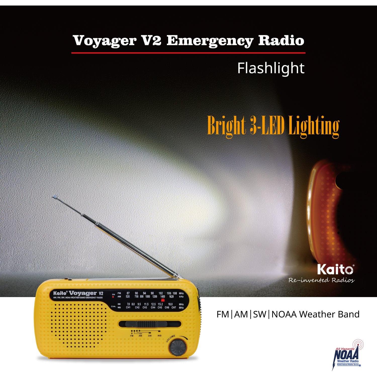 Radio de Emergencia Portátil Kaito 4336302721 AM/FM NOAA Solar