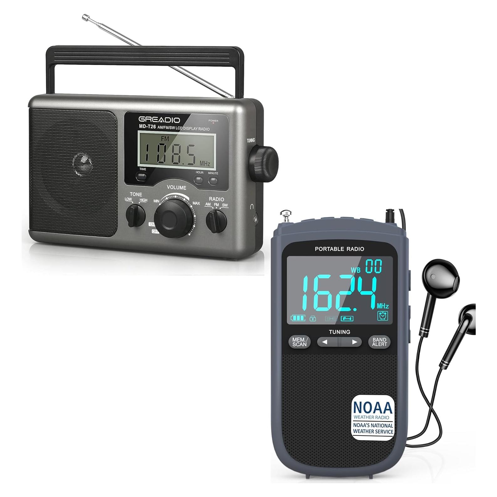 Greadio Emergency Weather Radio - AM/FM & Shortwave with Best Reception
