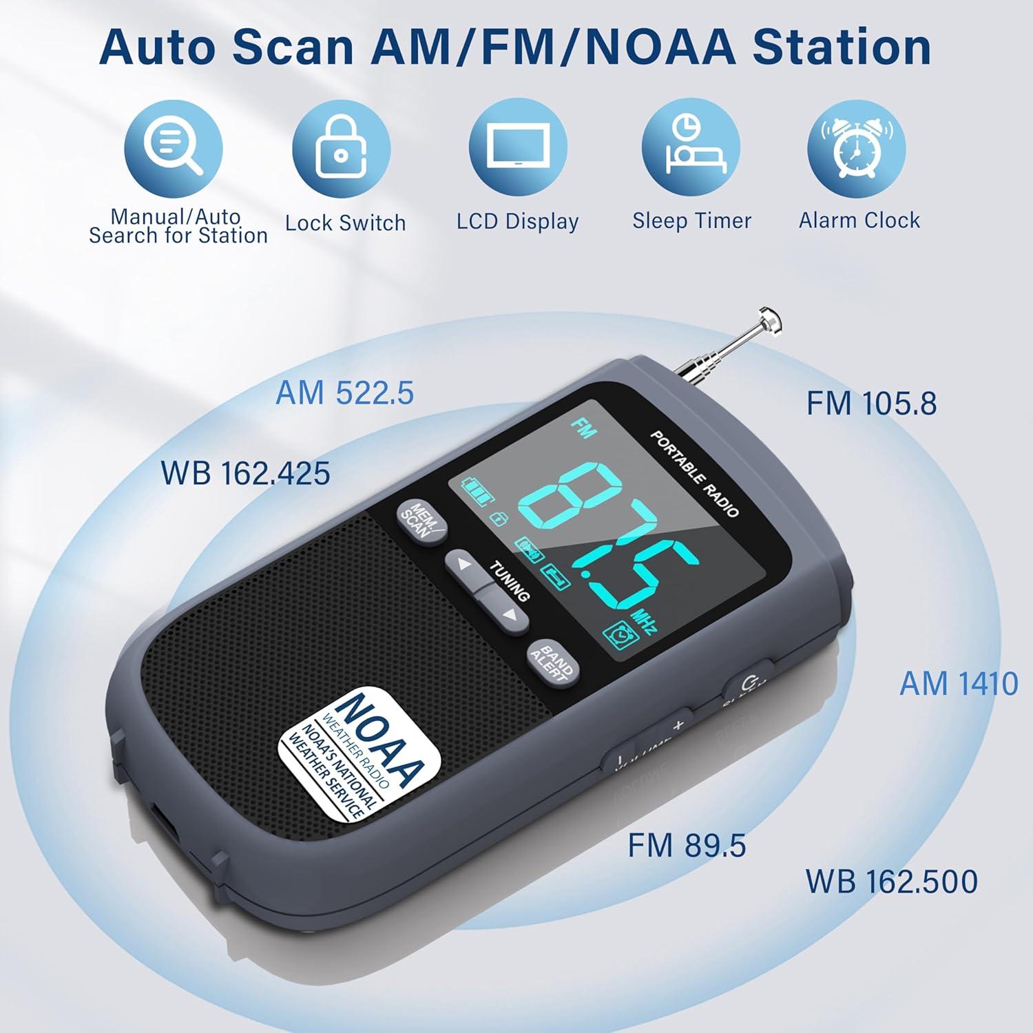 Greadio Emergency Weather Radio - AM/FM & Shortwave with Best Reception