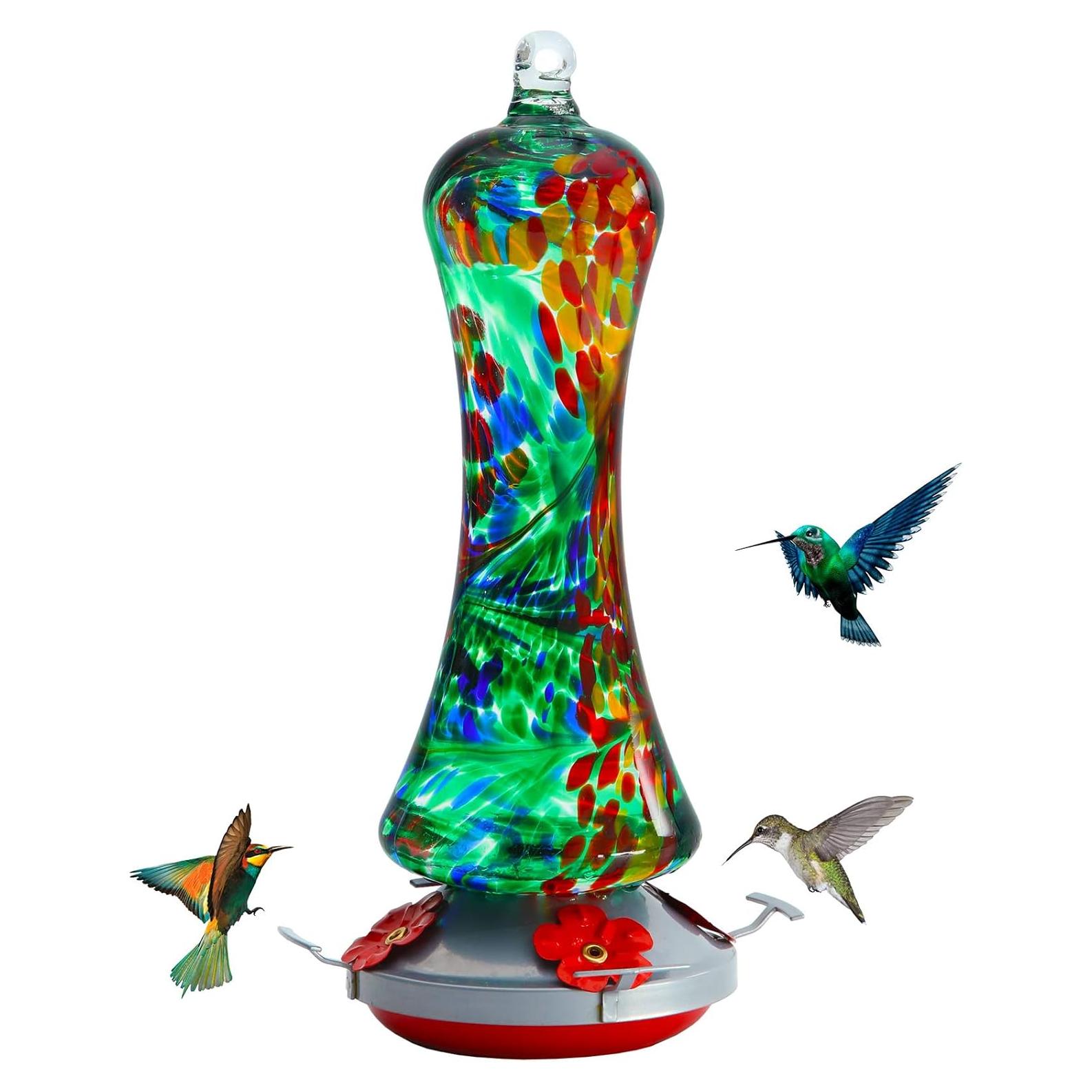 Alimentador de Colibríes Birdkiss de Vidrio 591 ml Colgante