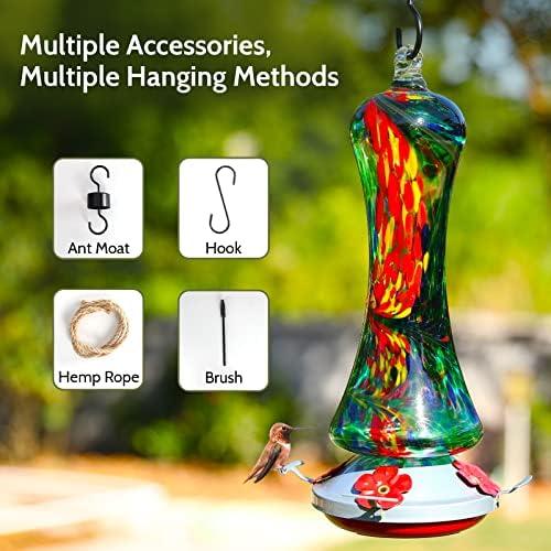 Alimentador de Colibríes Birdkiss de Vidrio 591 ml Colgante
