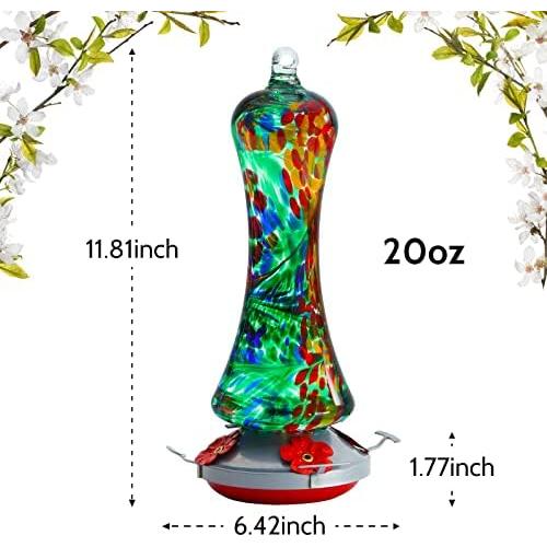 Alimentador de Colibríes Birdkiss de Vidrio 591 ml Colgante