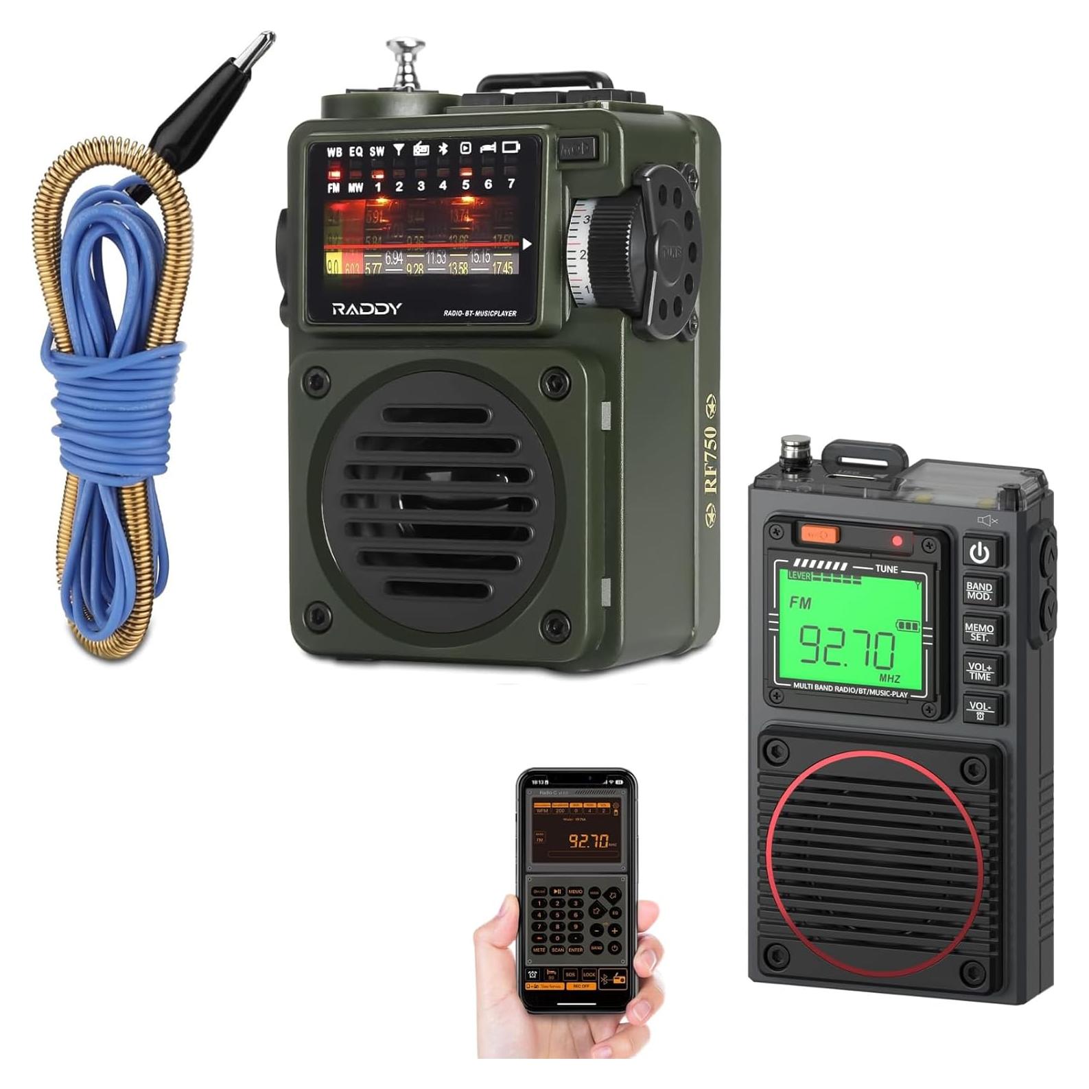 Radio Portátil Raddy RF750 AM/FM/SW/WB con Bluetooth y Alertas NOAA