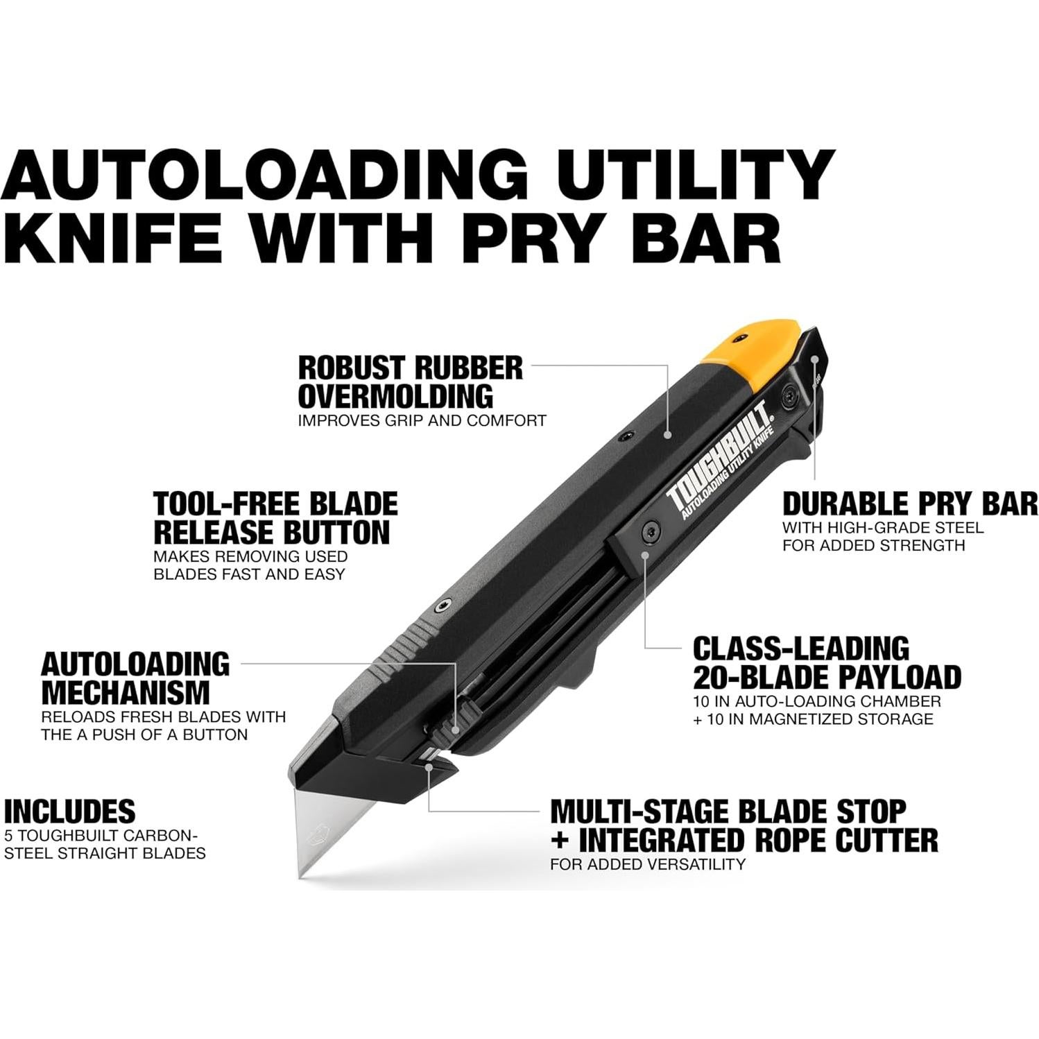 Cuchillo Utility Automático ToughBuilt TB-H4-10-A 0,23 kg