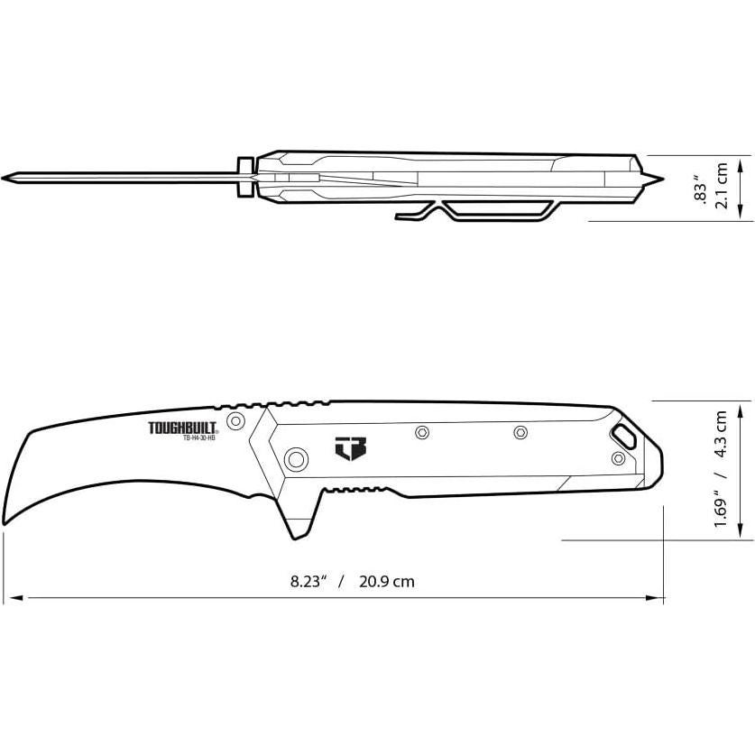 Cuchillo Plegable Hawkbill ToughBuilt 7.62 cm Acero Inoxidable
