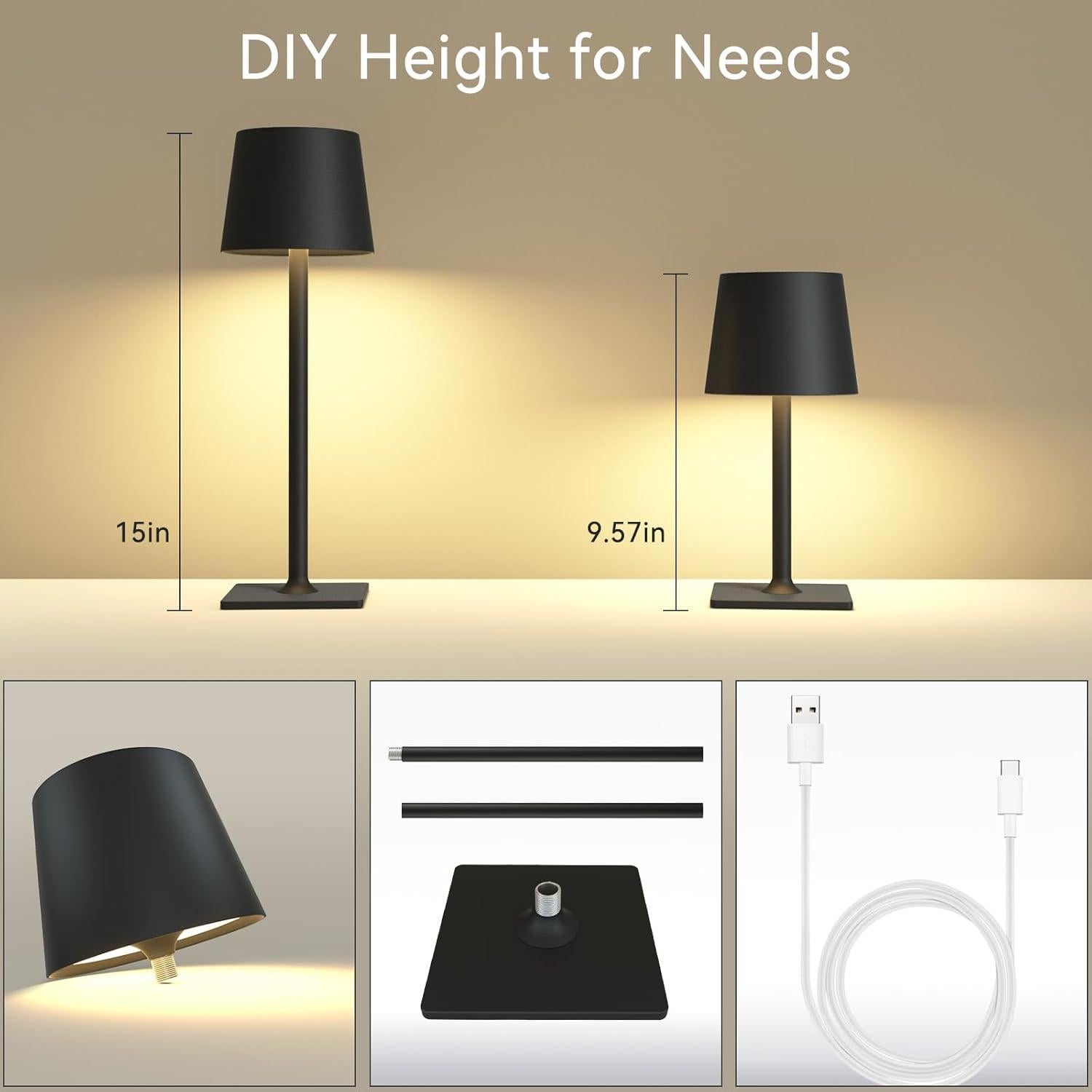 Lámparas de Mesa Recargables Yogaret Pack de 2 IP65