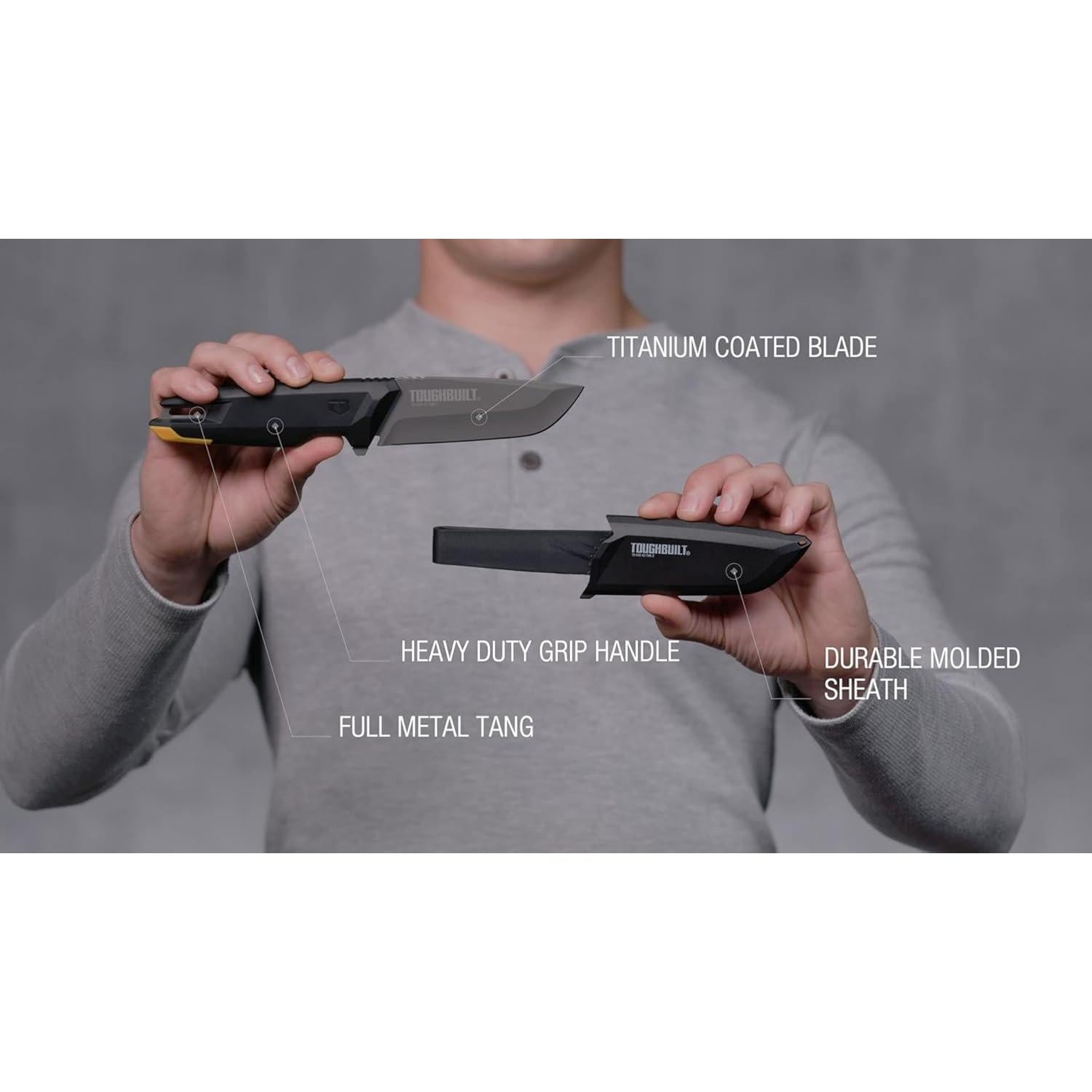 Cuchillo de Comerciante ToughBuilt con Funda - 10.16 cm