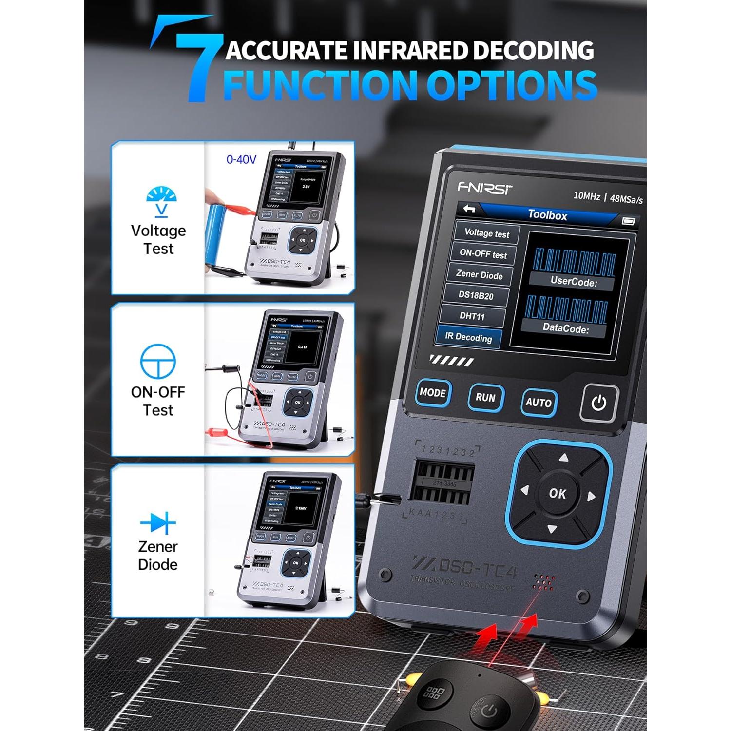 Osciloscopio Digital FNIRSI DSO-TC4 10MHz 48MSa/s Portátil