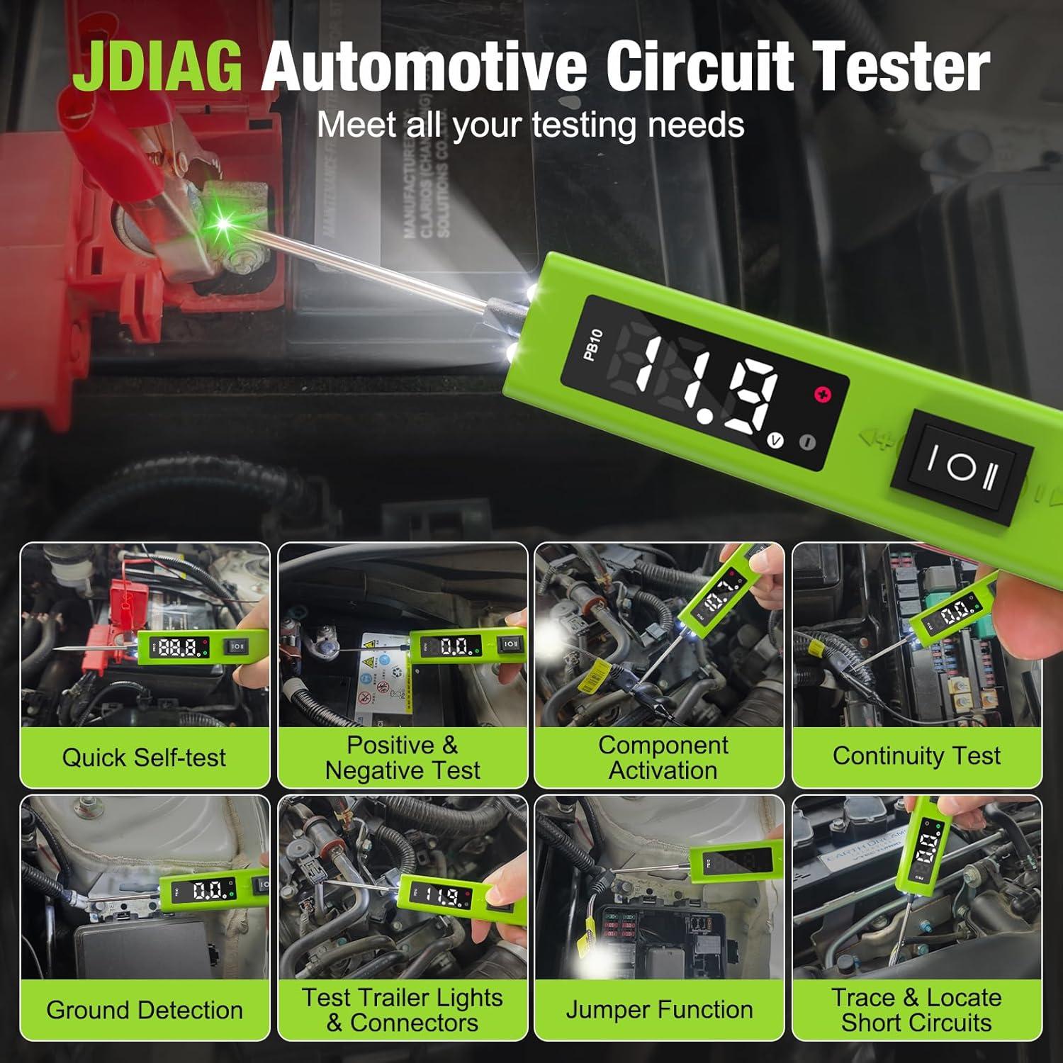 Probador de Circuito Automotriz JDIAG PB10 0-80V LED