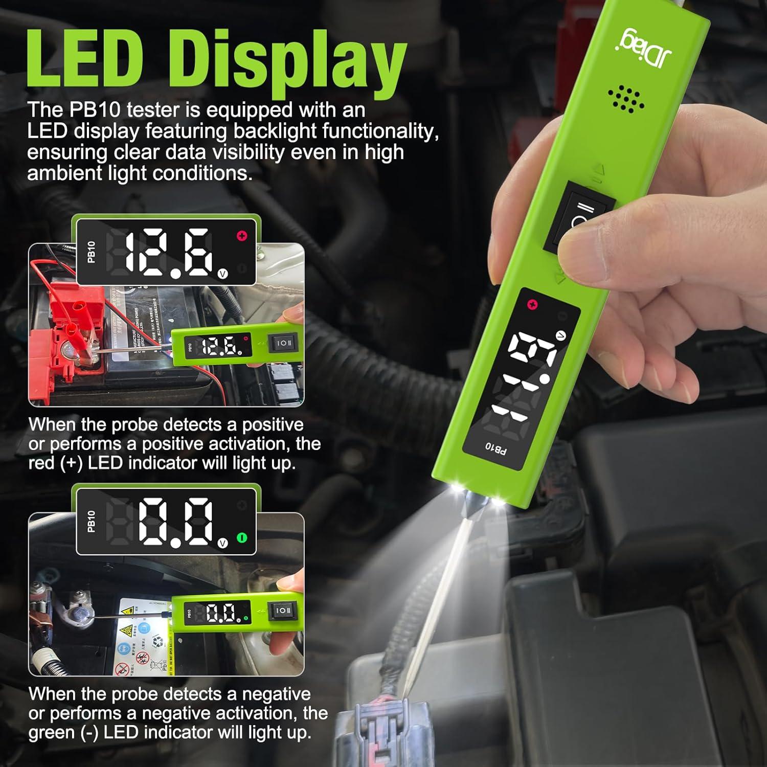 Probador de Circuito Automotriz JDIAG PB10 0-80V LED
