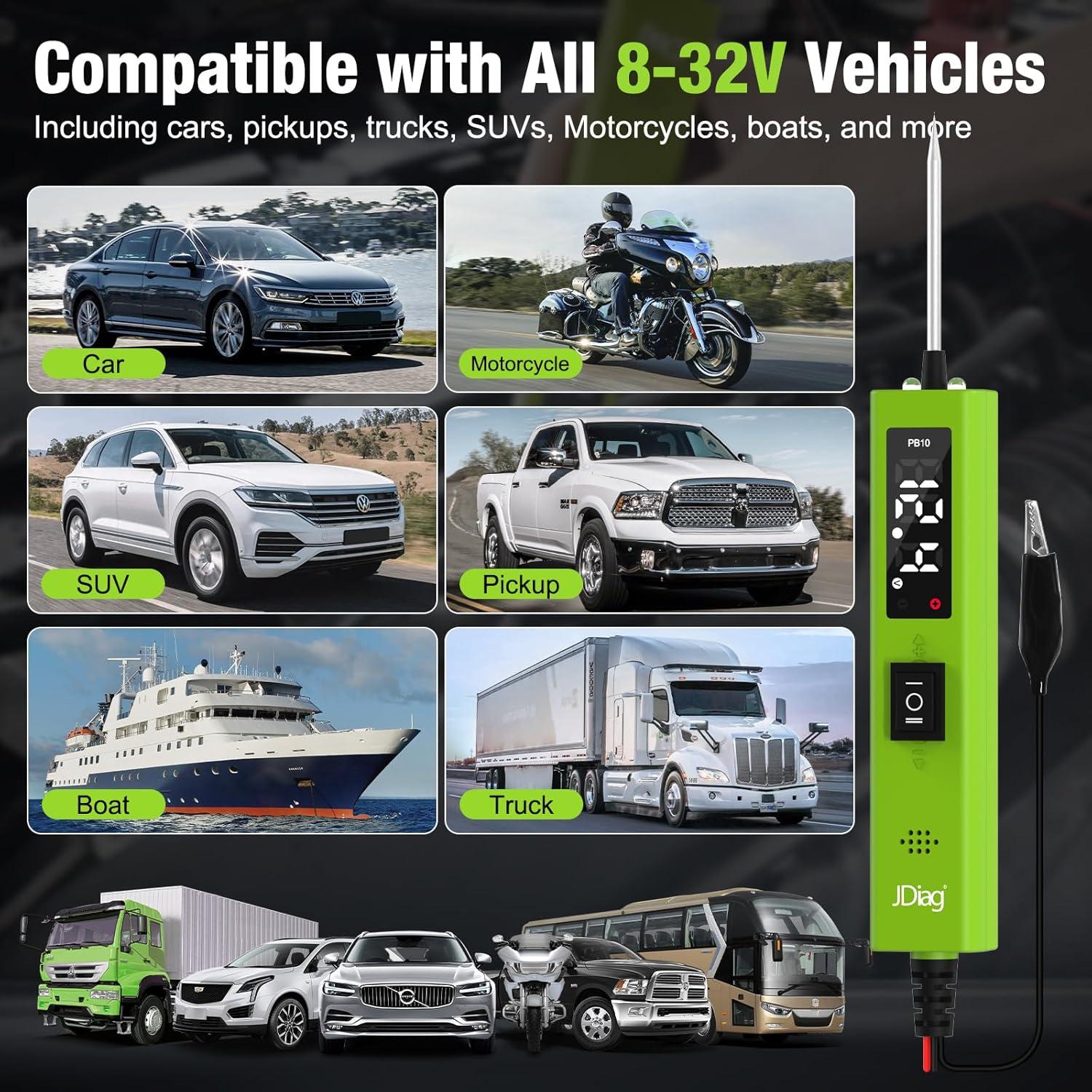 Probador de Circuito Automotriz JDIAG PB10 0-80V LED