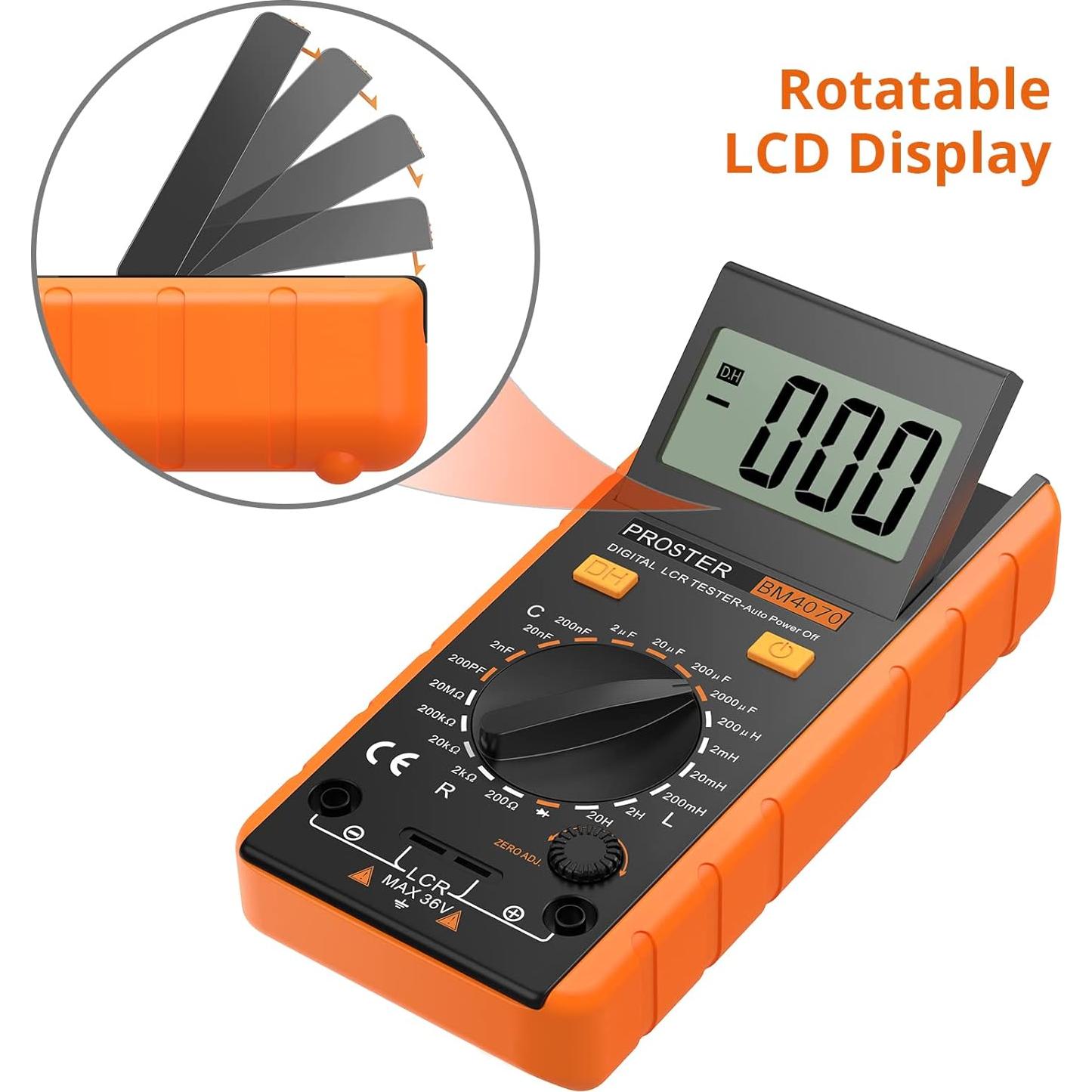 Medidor LCR Digital Proster AE121 - Capacitancia, Resistencia e Inductancia