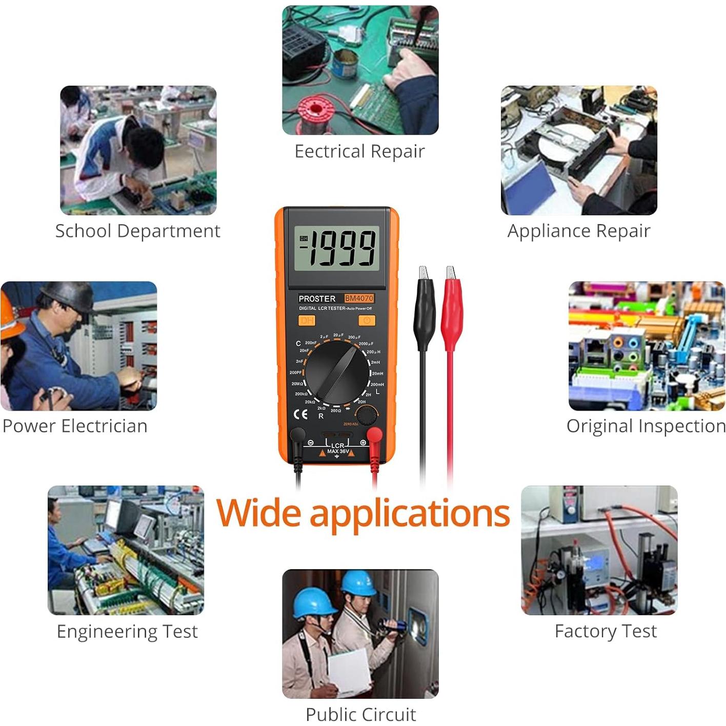 Medidor LCR Digital Proster AE121 - Capacitancia, Resistencia e Inductancia