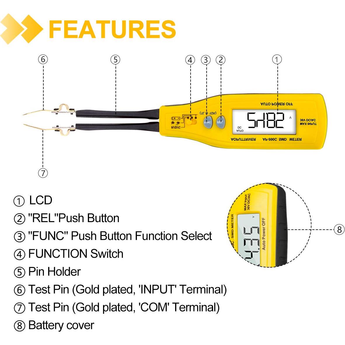Multímetro Digital AOPUTTRIVER AP-990C SMD 6000 Cuentas