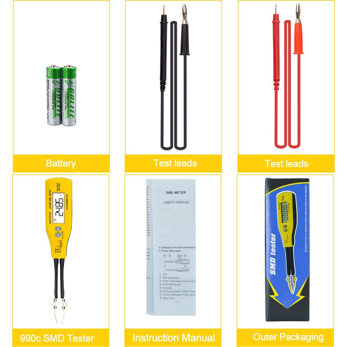 Multímetro Digital AOPUTTRIVER AP-990C SMD 6000 Cuentas