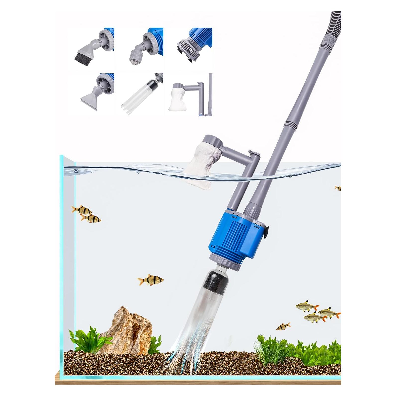 Limpiador de Grava para Acuarios UPETTOOLS 6 en 1 28W 1700L/h