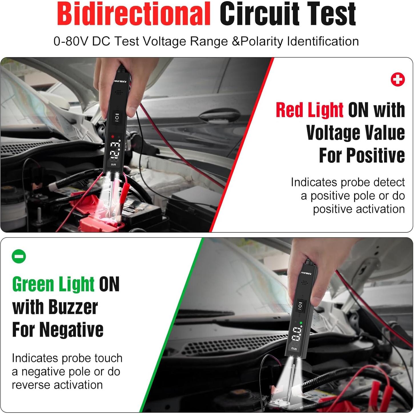 Probador de Circuito Automotriz FASLINK M10 12V-24V LED