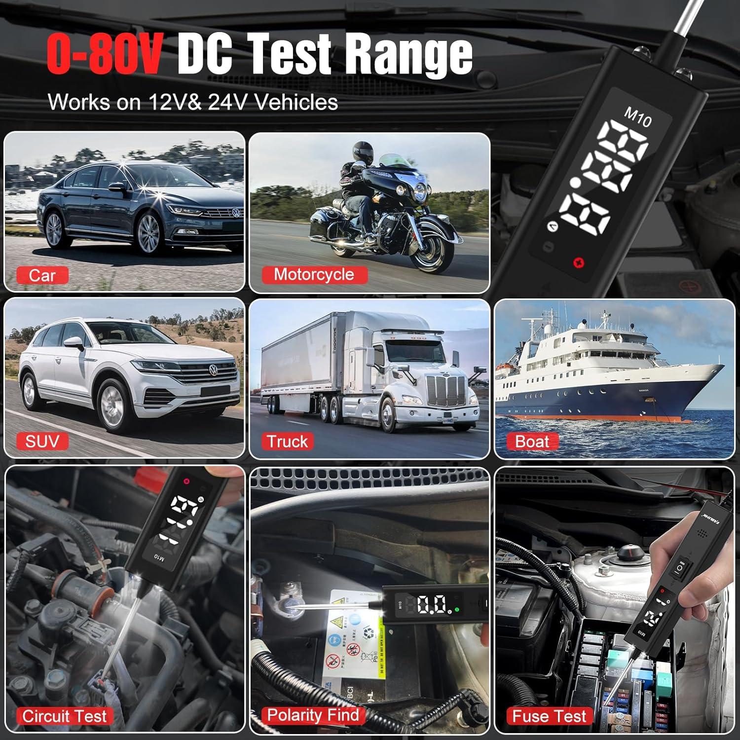 Probador de Circuito Automotriz FASLINK M10 12V-24V LED