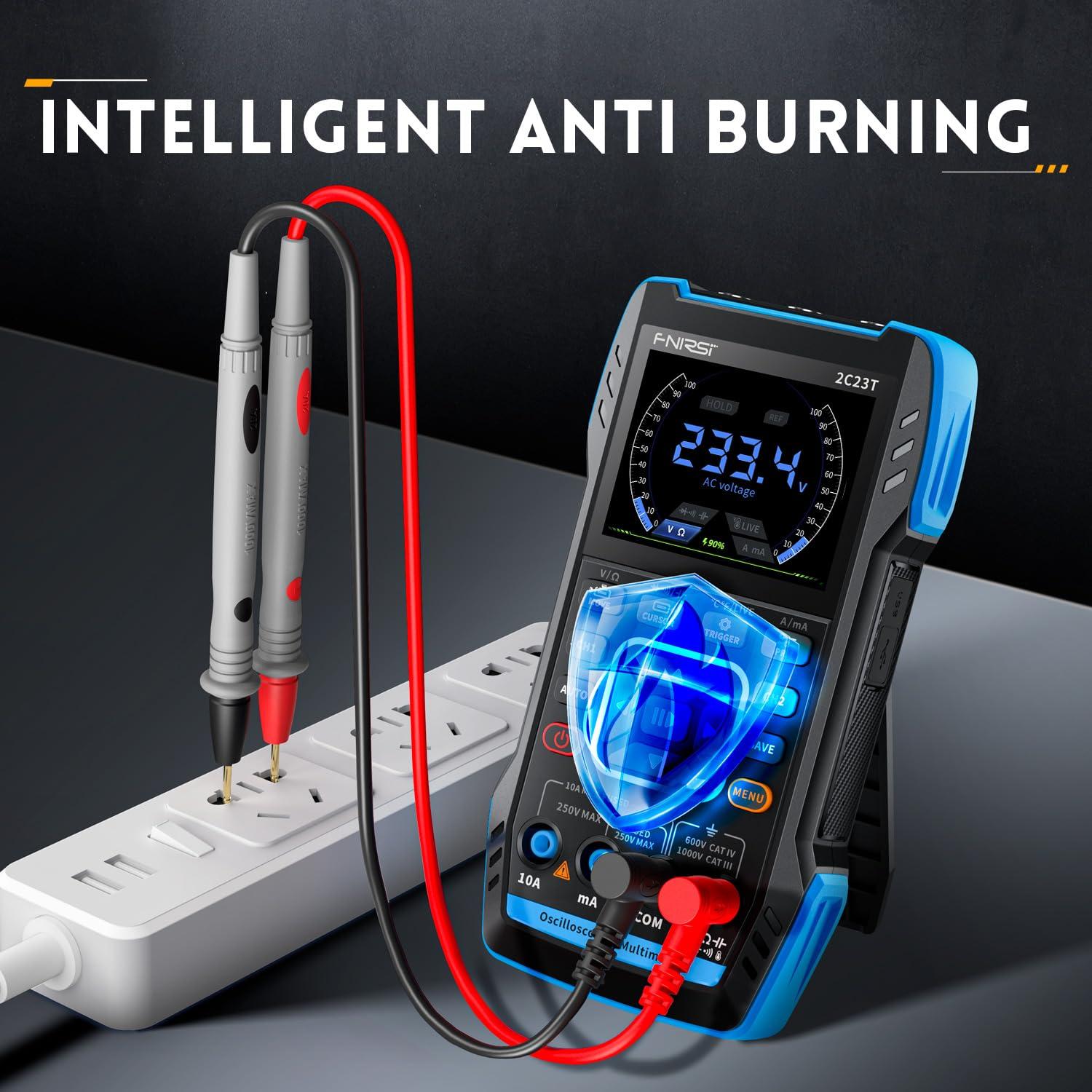 Osciloscopio de Mano FNIRSI 2C23T 10MHz 2 Canales Multímetro